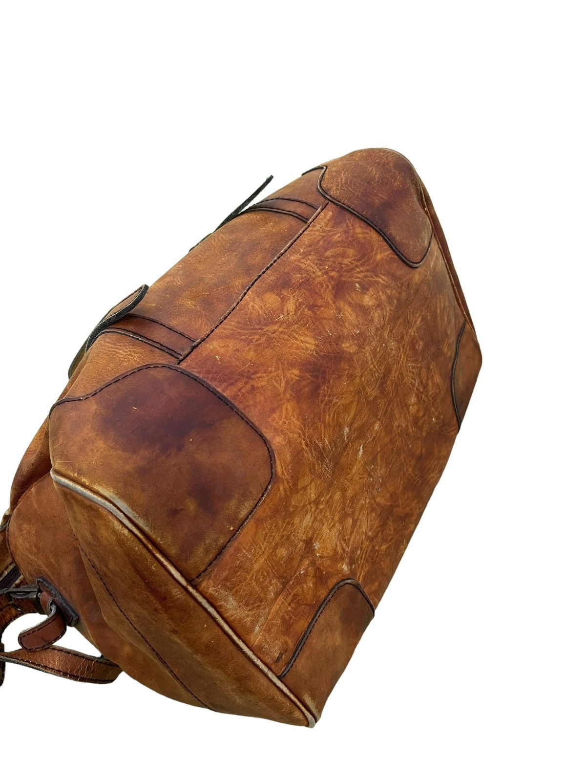 Japanese Brand Full Leather Patina Vtg Unknown Duffle Bag 1🟩 Size ONE SIZE - 13 Thumbnail