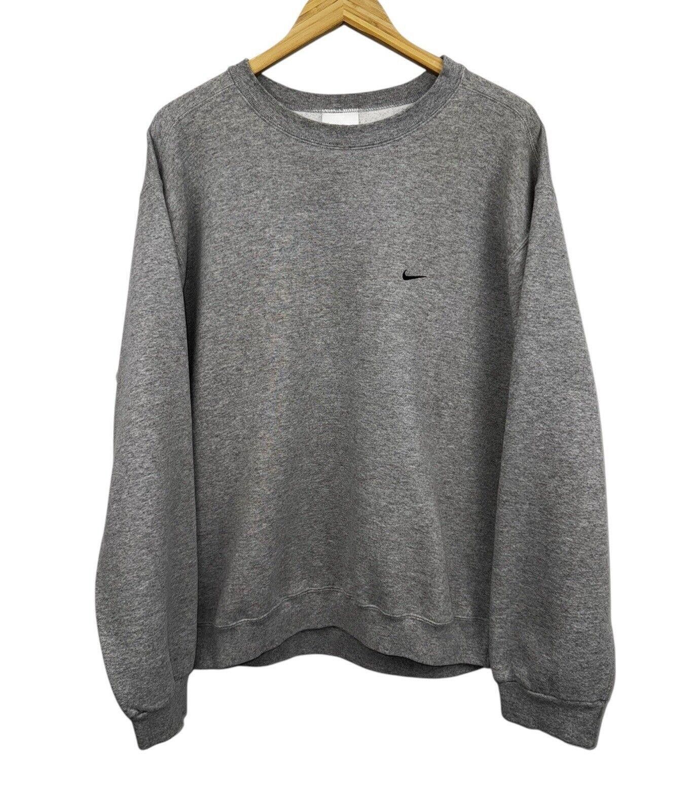 Nike Vintage Nike 90s Big Swoosh Tag Heather Grey Crewneck L Size US 34 / EU 50 - 1 Thumbnail