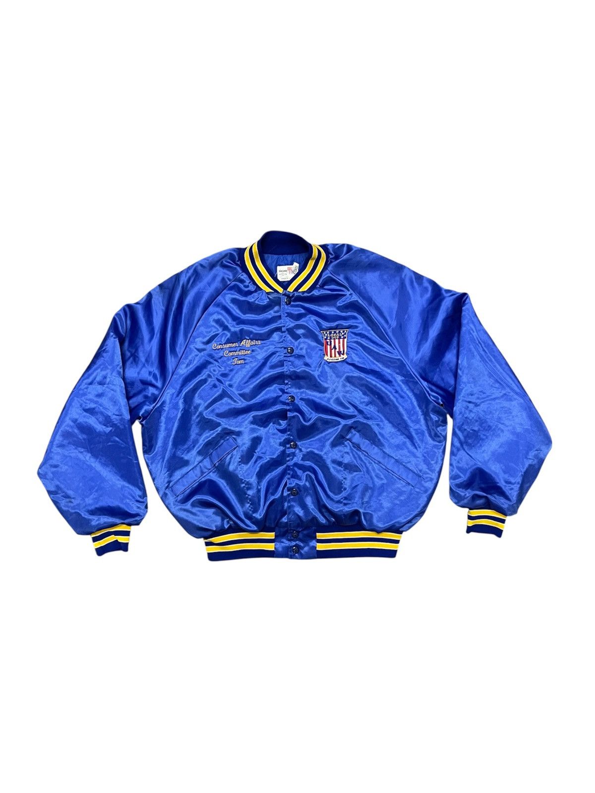 Vintage 80s UNION LOCAL UAW 148 AEROSPACE SATIN BOMBER JACKET XL Size US XL / EU 56 / 4 - 2 Thumbnail