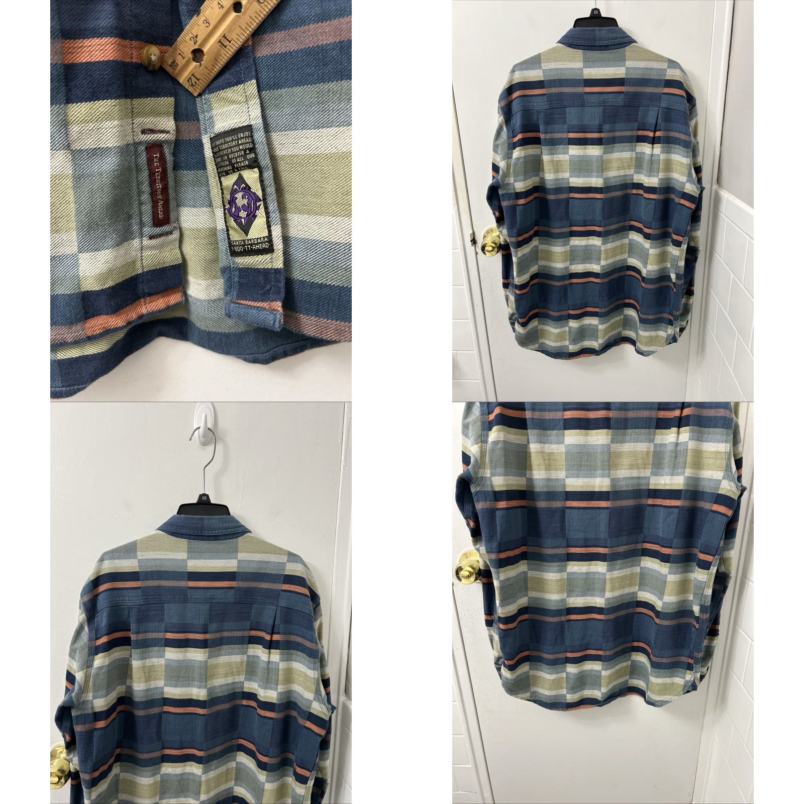 The Territory Ahead The Territory Ahead Shirt Mens Medium Blue Plaid Long Sleeve Button Down Pocket Size US M / EU 48-50 / 2 - 8 Thumbnail