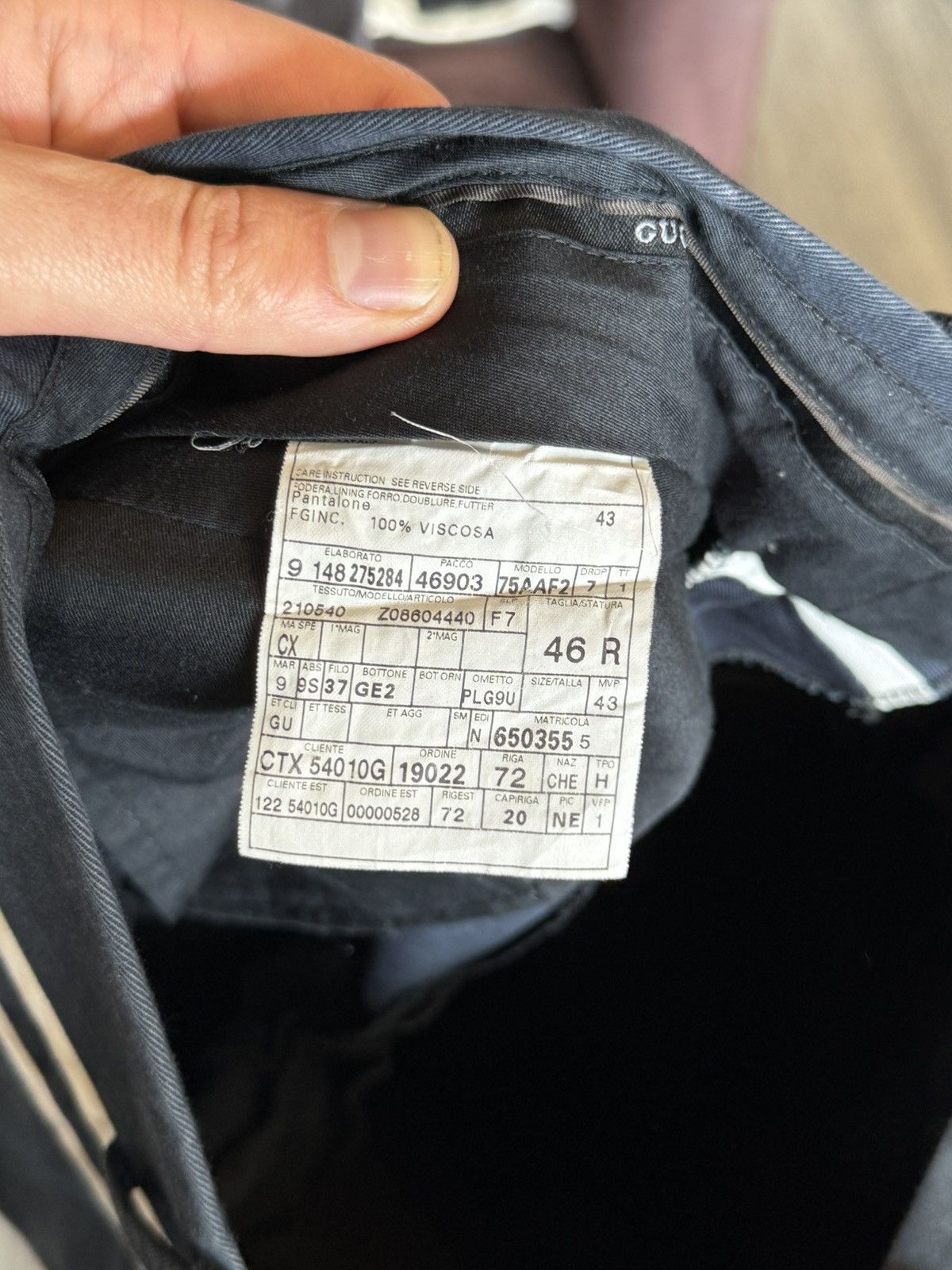Gucci Navy Cotton Trousers with White Waistband Stripes Size US 30 / EU 46 - 7 Thumbnail