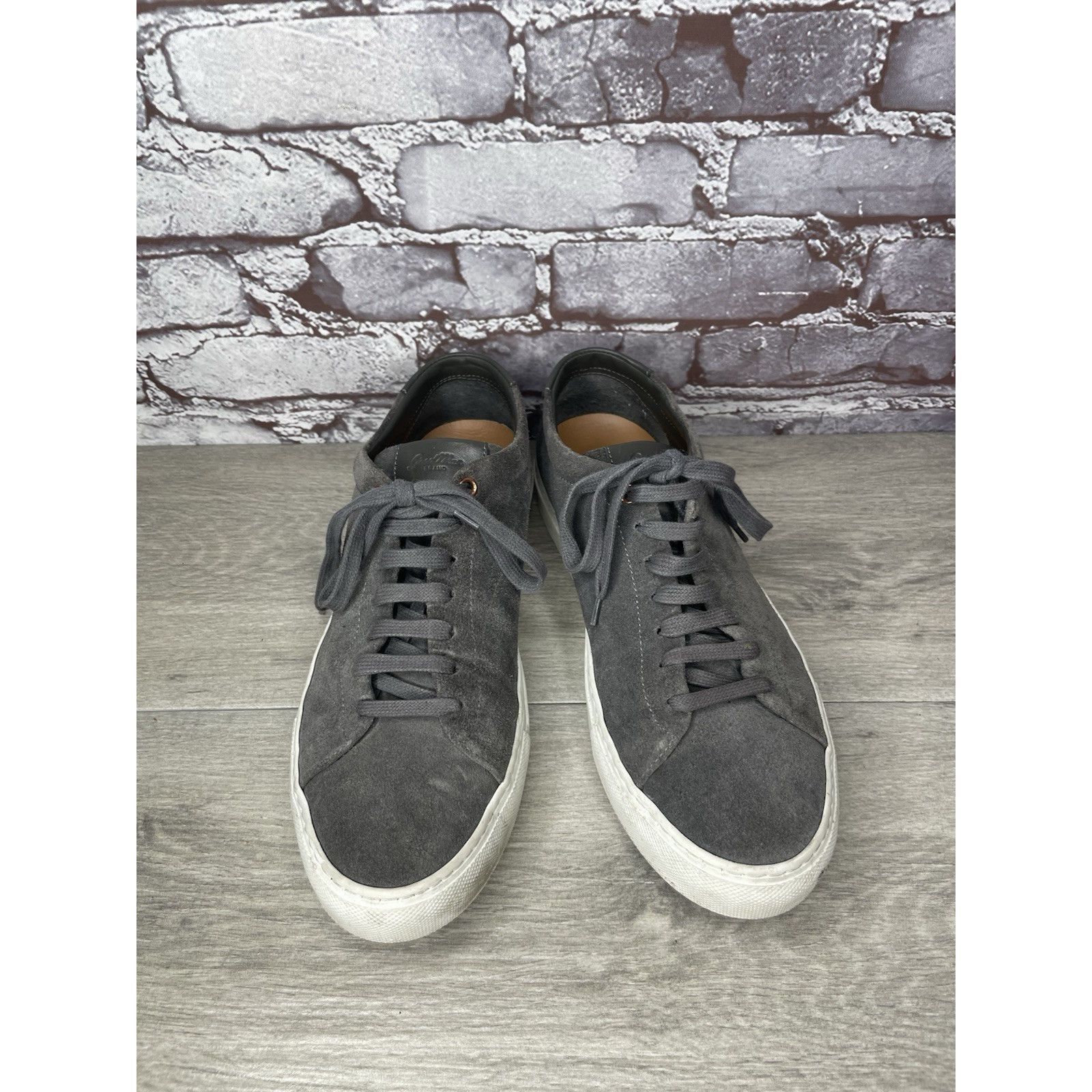Bergdorf Goodman Goodman Brand Edge Charcoal Suede Casual Lace Low Top Sneake Size US 9 / EU 42 - 17 Thumbnail