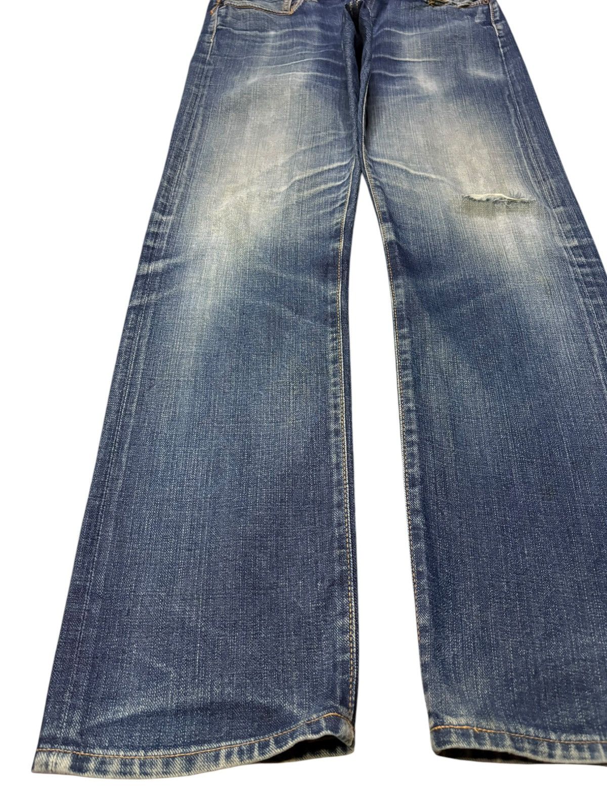 45rpm Vintage Japanese 45 rpm Mud Wash Distressed Jeans Size US 30 / EU 46 - 6 Thumbnail