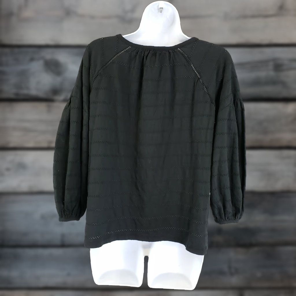 Vintage Universal Thread Top Womens Sz Small Solid Black 3/4 Sleeve Cotton Size S / US 4 / IT 40 - 1 Thumbnail