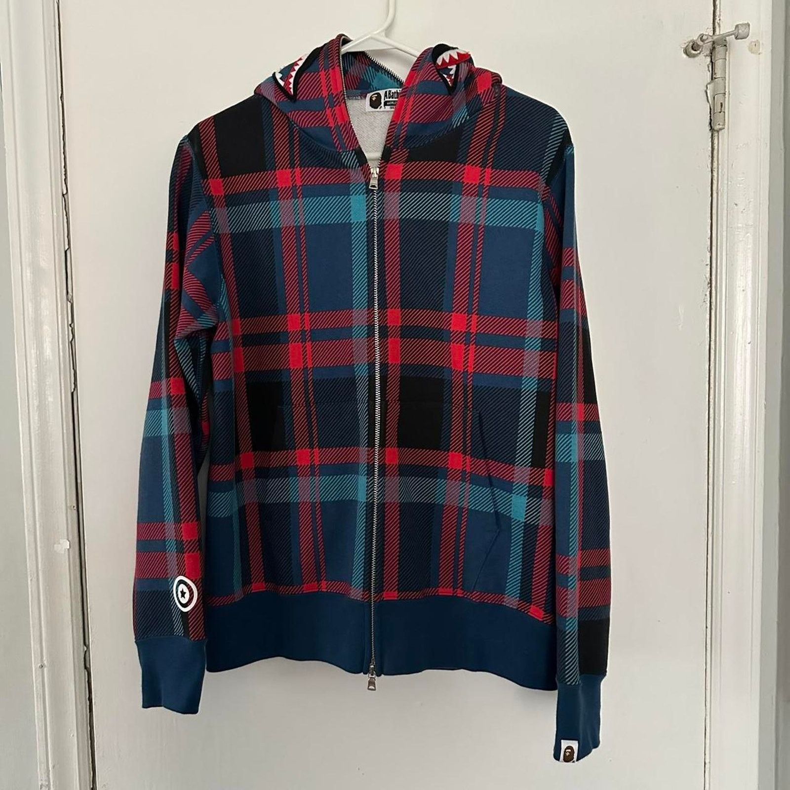 Bape BAPE Check Shark Full Zip Hoodie Jacket A Bathing Ape size S Size US S / EU 44-46 / 1 - 1 Thumbnail