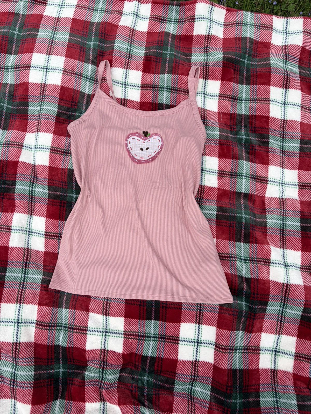 Other Upcycled Pink Apple Patch Tank Top Size L / US 10 / IT 46 - 2 Thumbnail