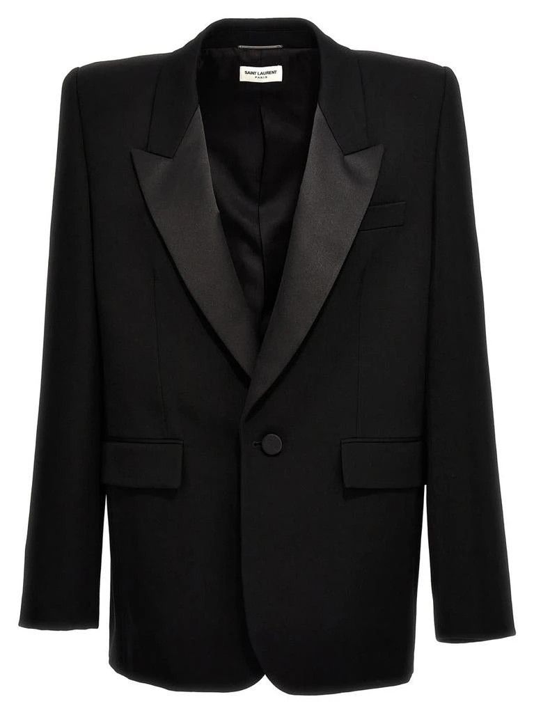 Saint Laurent Paris o1y0325 Blazer in Black Size US M / EU 48-50 / 2 - 1 Thumbnail