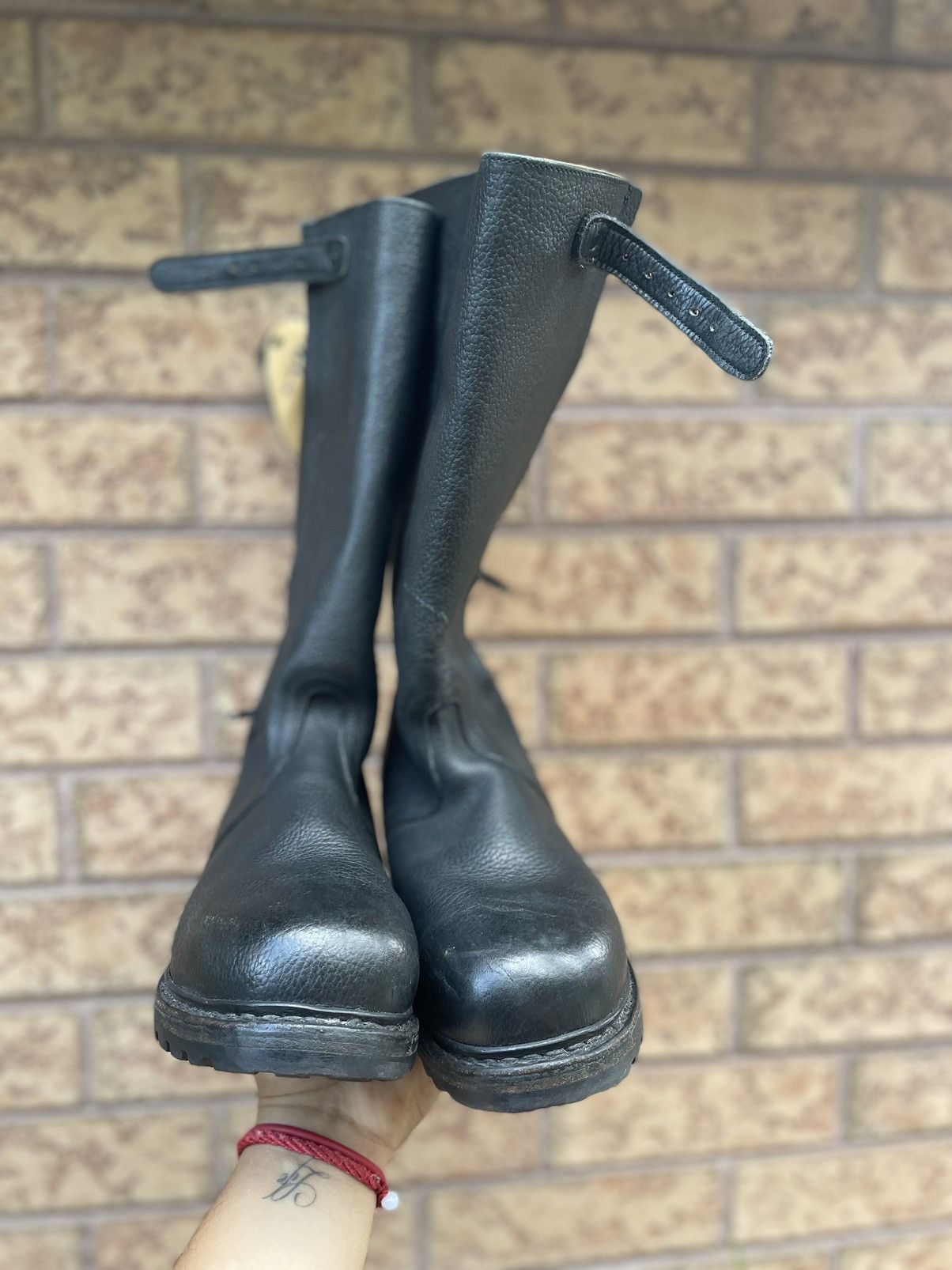 Vintage Ww2 Leather Military Combat Boots W/Lining Size US 10 / EU 43 - 6 Thumbnail