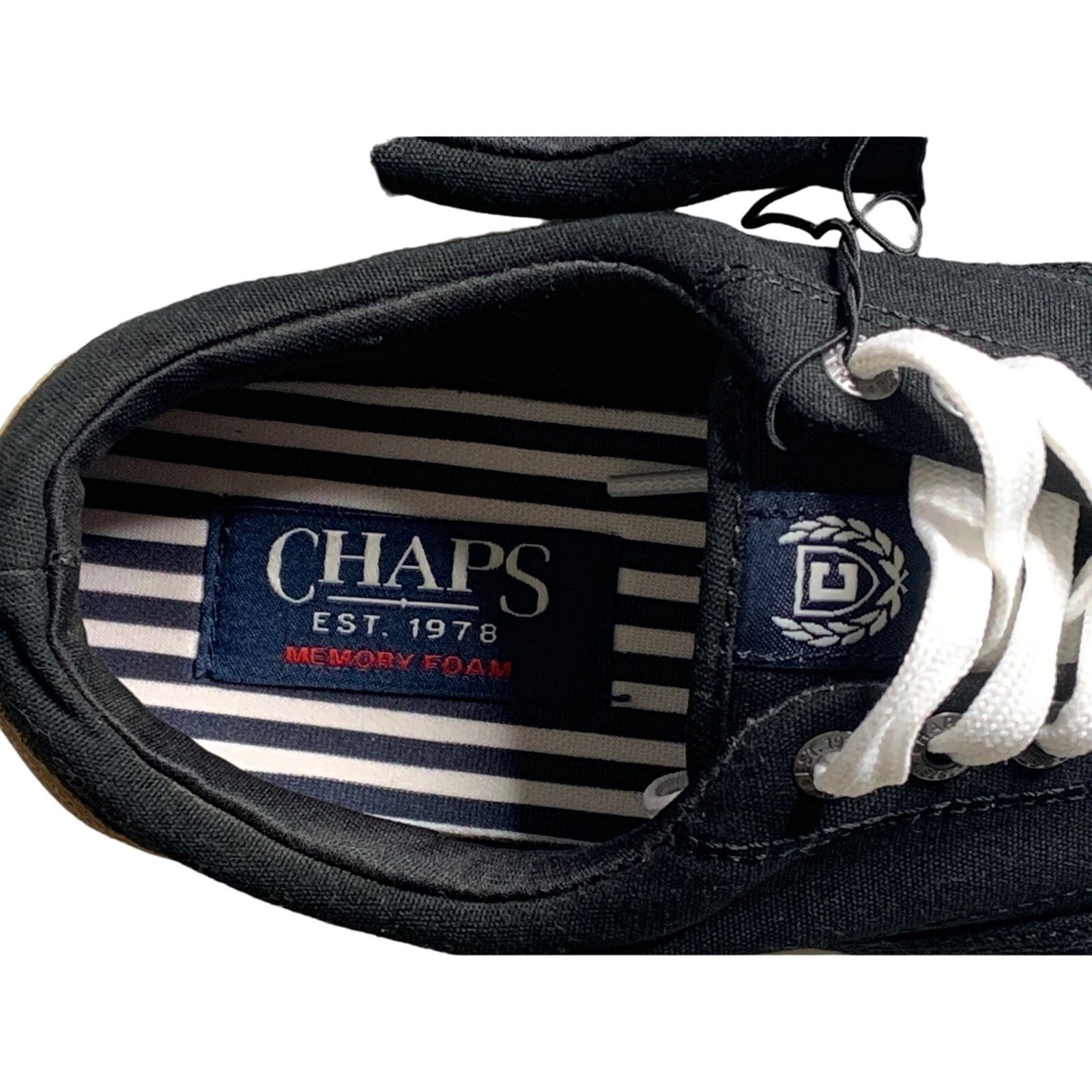 Chaps Chap's Men's Sz 7.5 Canvas Lace-up Fashion Sneaker Black NEW Size US 7 / EU 40 - 7 Thumbnail