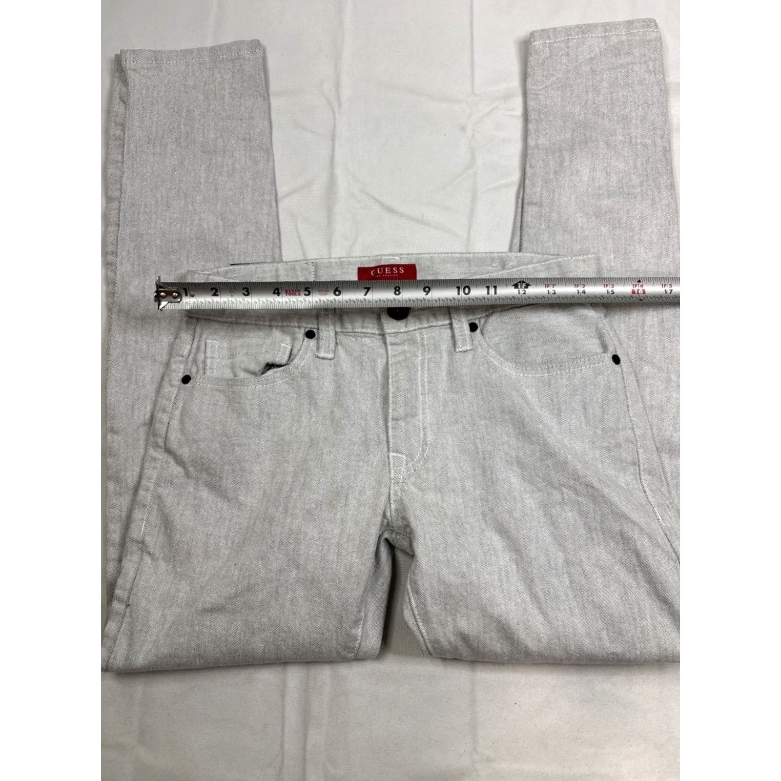 Guess GUESS Jeans Skinny FIT Men 29 x 30 Denim Gray White Vintage Distressed 5-Pocket Mens Regular Inseam 30 Rise Classic Slim Size US 29 - 5 Thumbnail