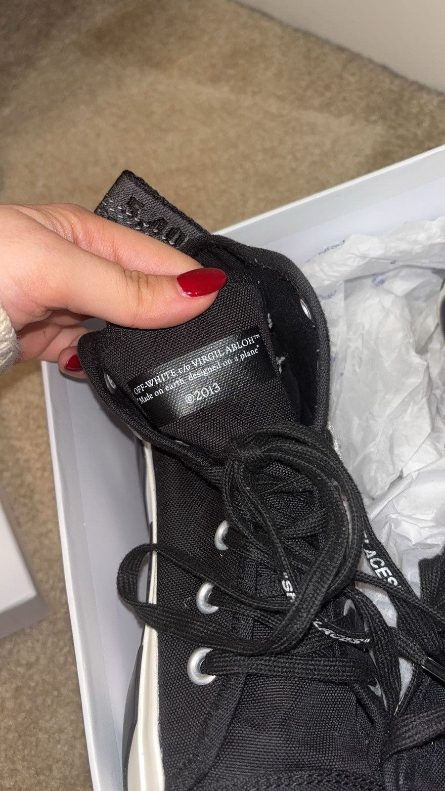Off-White off-white vulcanized mid canvas black/white Size US 8 / IT 38 - 8 Thumbnail