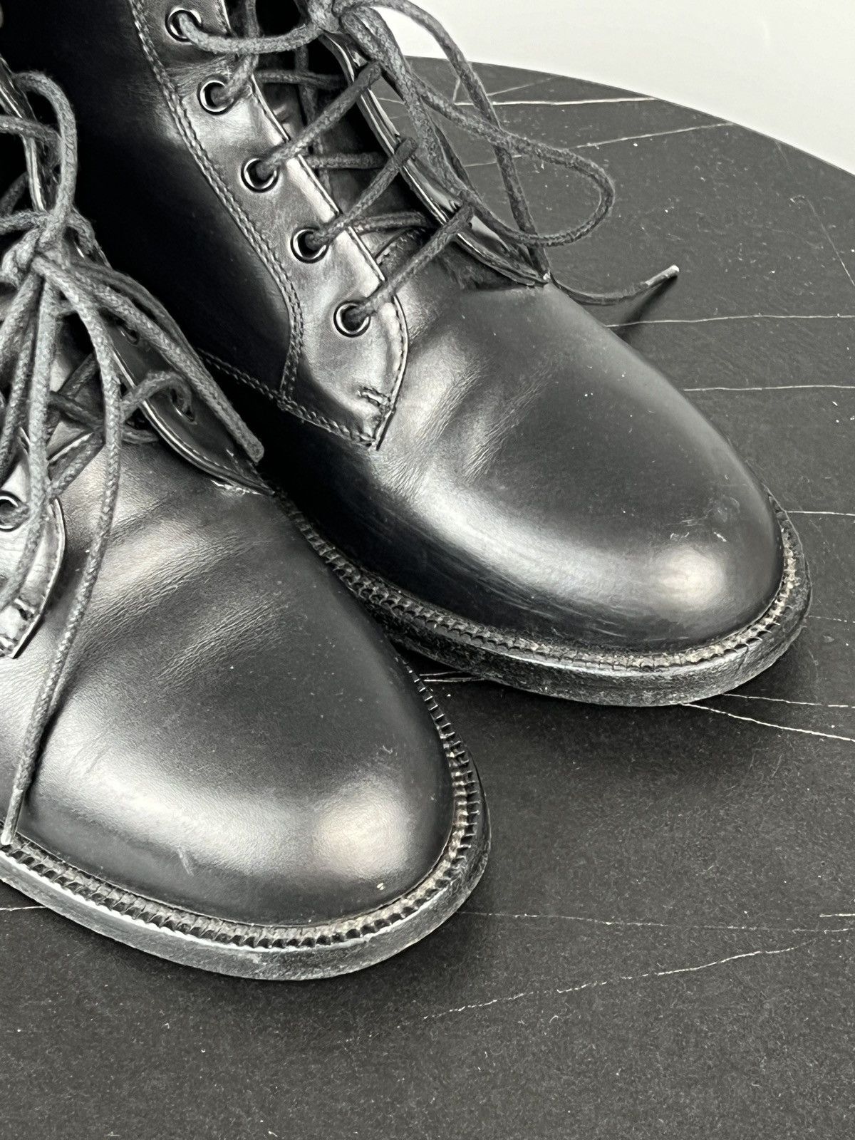 Saint Laurent Paris Saint Laurent Paris Leather Lace Up Ankle Boots (Y0381) Size US 8 / IT 38 - 9 Thumbnail