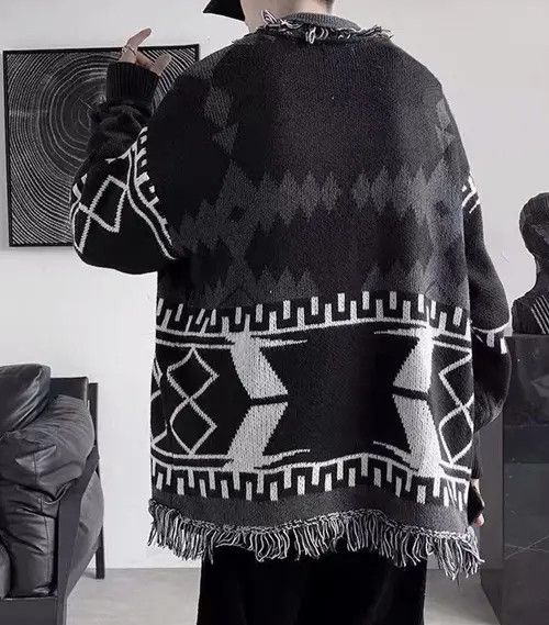 VIBE Patterned Graphic Cardigan Sweater Size US M / EU 48-50 / 2 - 4 Thumbnail