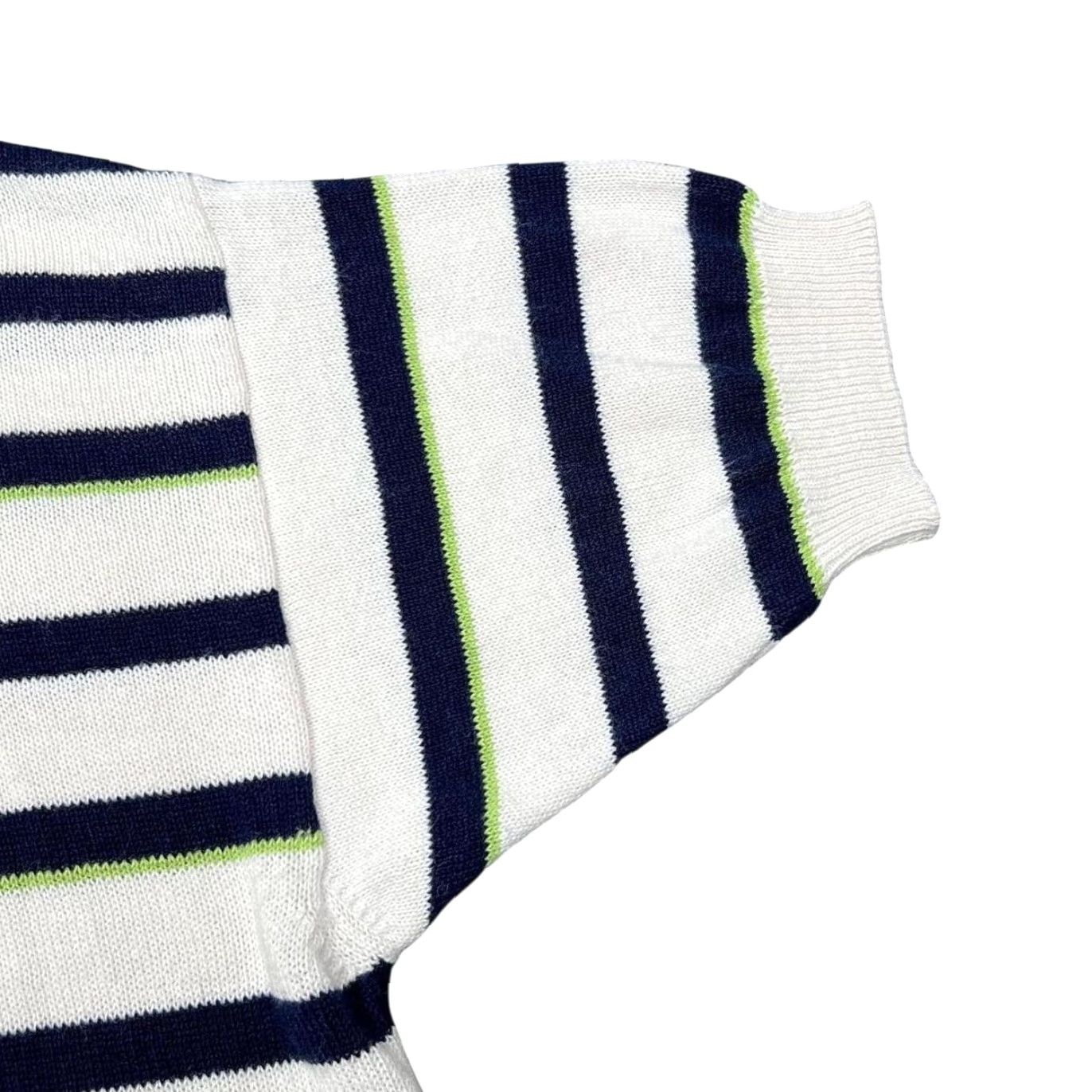 Vintage VINTAGE St Michael Made In Italy Nautical Striped Short Sleeve Knit Jumper Women’s 16/18 White Navy Striped Knit Jumper Womens 16/18 Mens Girls Size XXL / US 16-18 / IT 52-54 - 3 Thumbnail