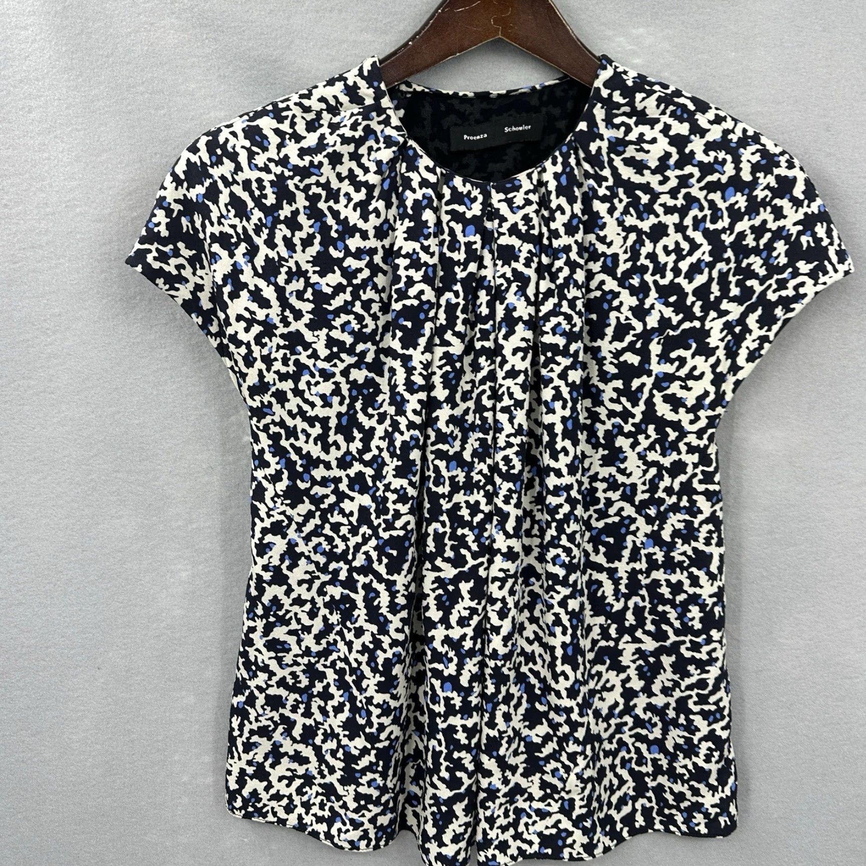 Proenza Schouler VINTAGE Proenza Schouler Blouse Shirt Womens 2 Ivory Silk Pleated Geometric Bohemian 90s Mens Womens? Size XS / US 0-2 / IT 36-38 - 5 Thumbnail