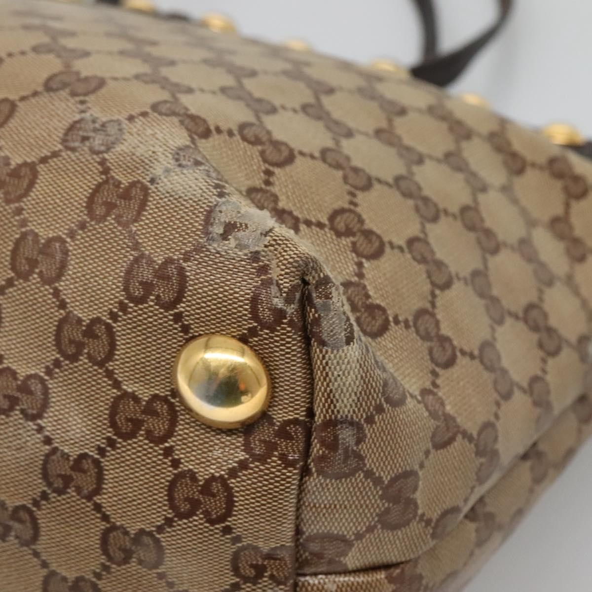 Gucci GUCCI GG Crystal Tote Bag Coated Canvas Beige Gold Size ONE SIZE - 12 Thumbnail