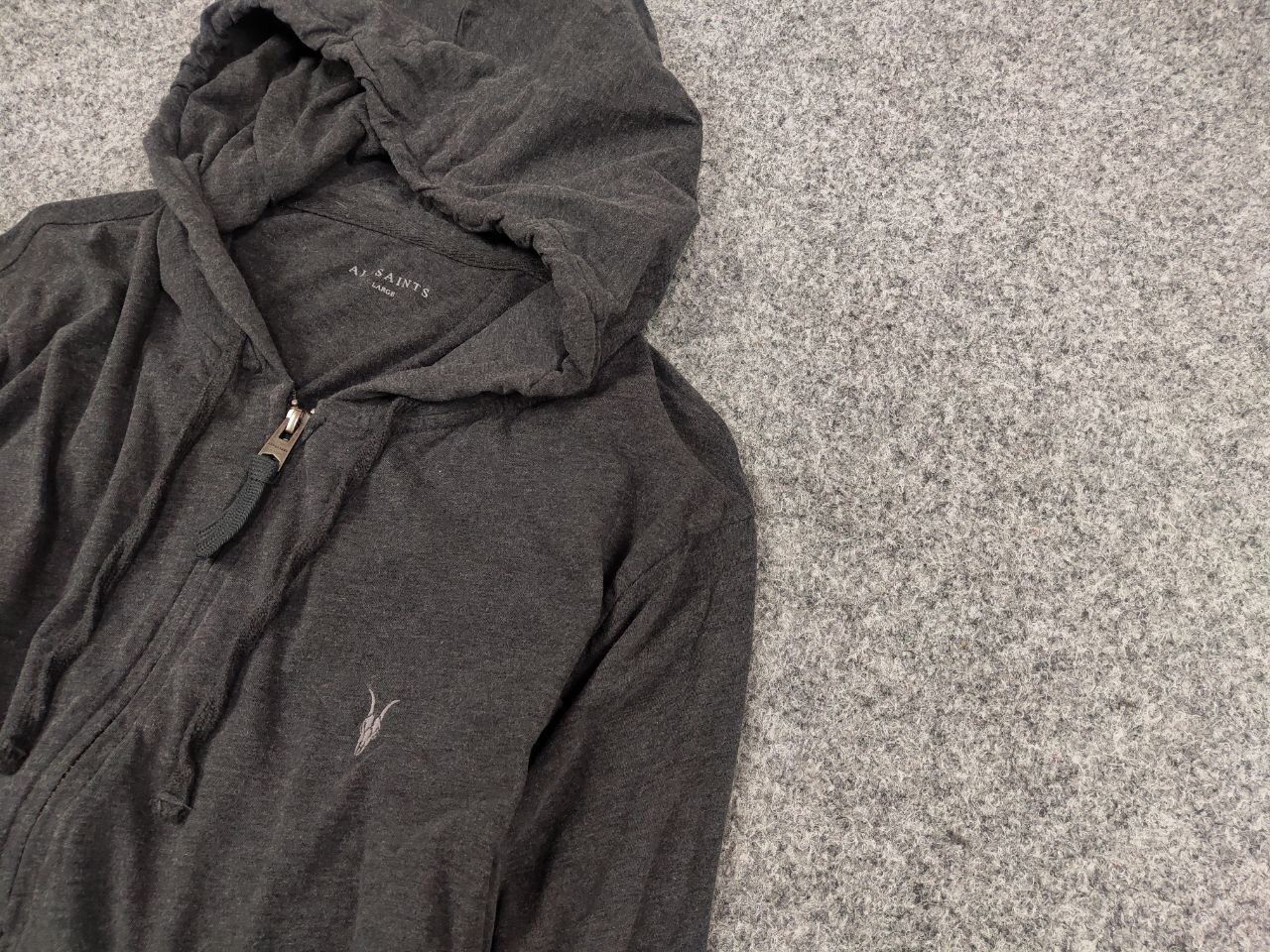 Allsaints Allsaints Brace Dark Gray Full Zip Light Hoodie Size US L / EU 52-54 / 3 - 4 Thumbnail