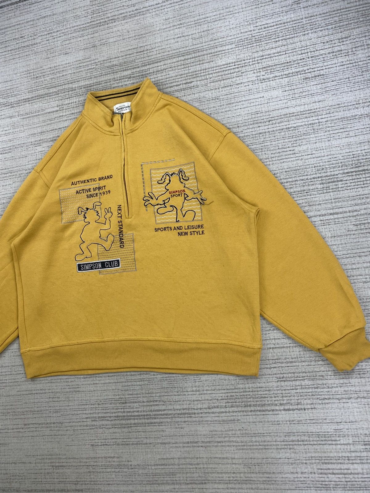 Japanese Brand × The Simpsons × Vintage Vintage 90s Simpson Sport Casual Halfzip Sweatshirt Size US XL / EU 56 / 4 - 4 Thumbnail