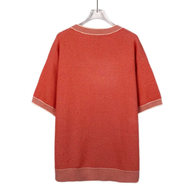 Dior Dior Red logo letter inlaid round neck cotton knitted short Size US L / EU 52-54 / 3 - 2 Thumbnail