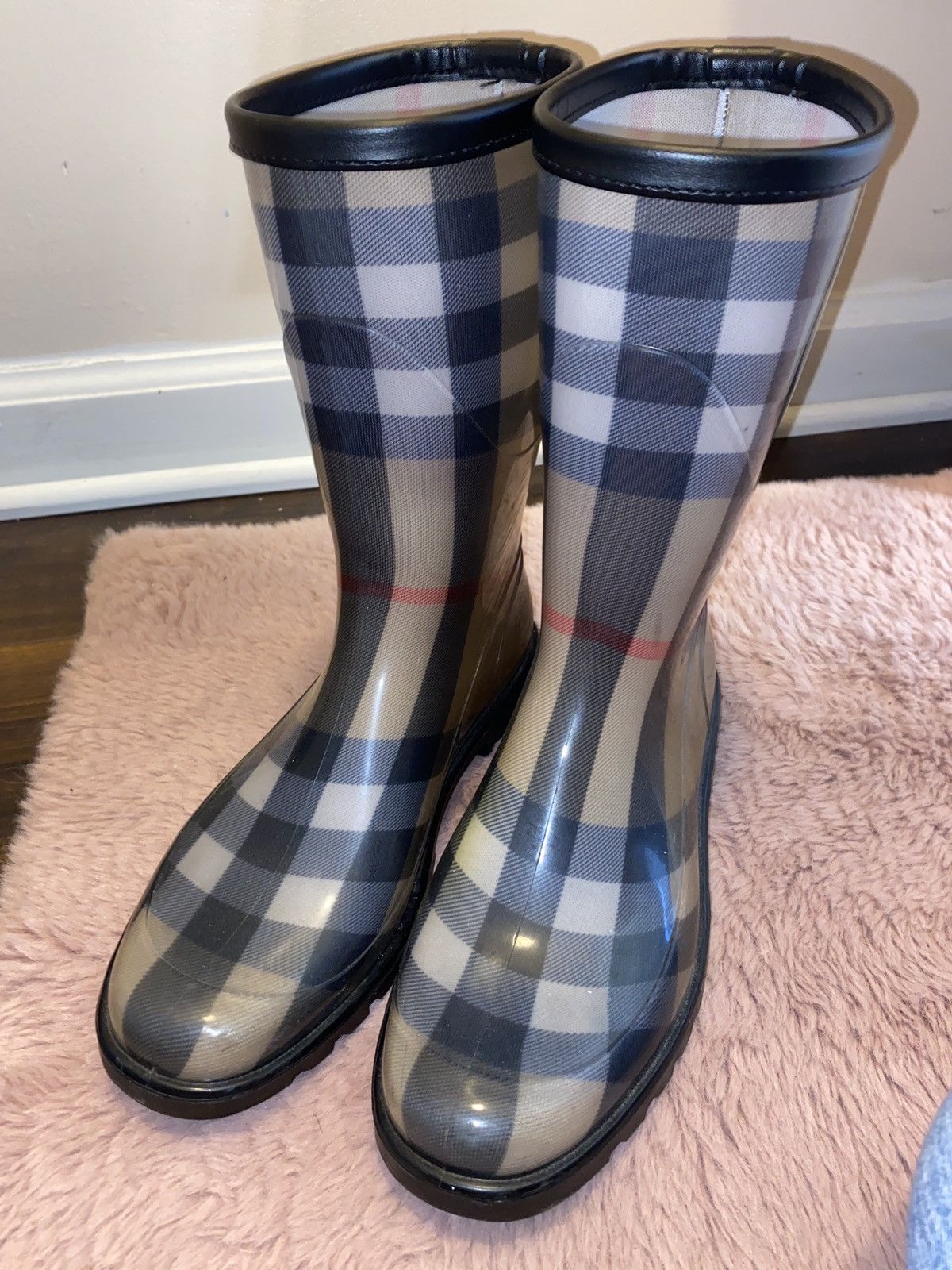 Burberry Burberry Lisson Classic Check Mid Calf Rain Boots Size US 8 / IT 38 - 6 Thumbnail