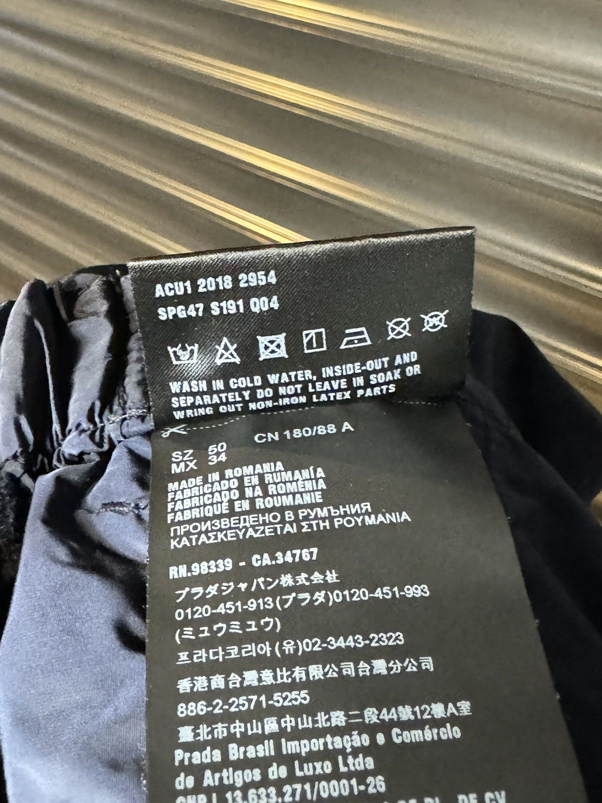 Prada Prada Re-Nylon Patch Logo Navy Nylon Track Pants - Size 50 Size US 32 / EU 48 - 10 Thumbnail