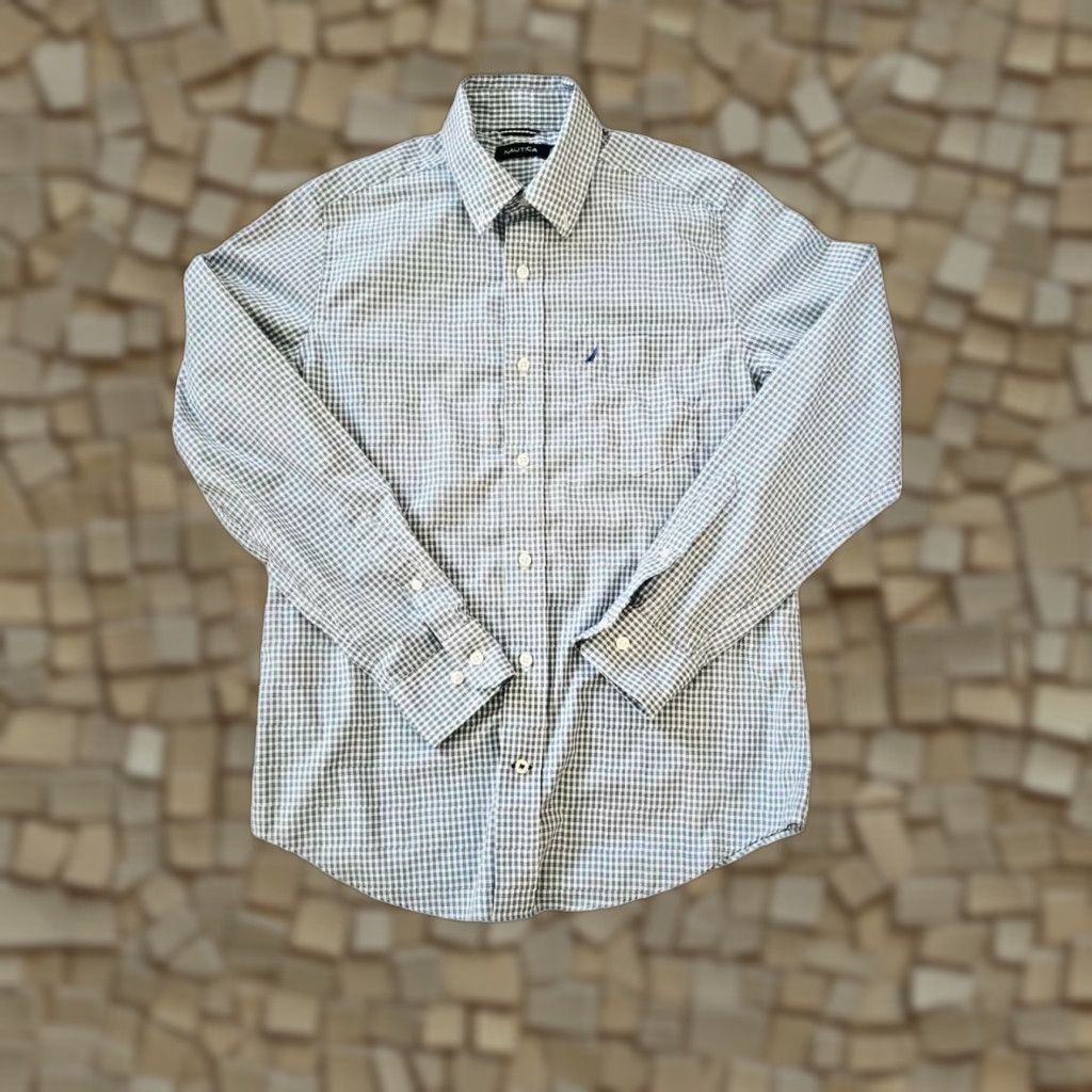Nautica Nautica Shirt Blue Plaid Button-Down Collared Long Sleeve Mens Size S Regular Cotton Blend Dress Shirt Size US S / EU 44-46 / 1 - 1 Thumbnail