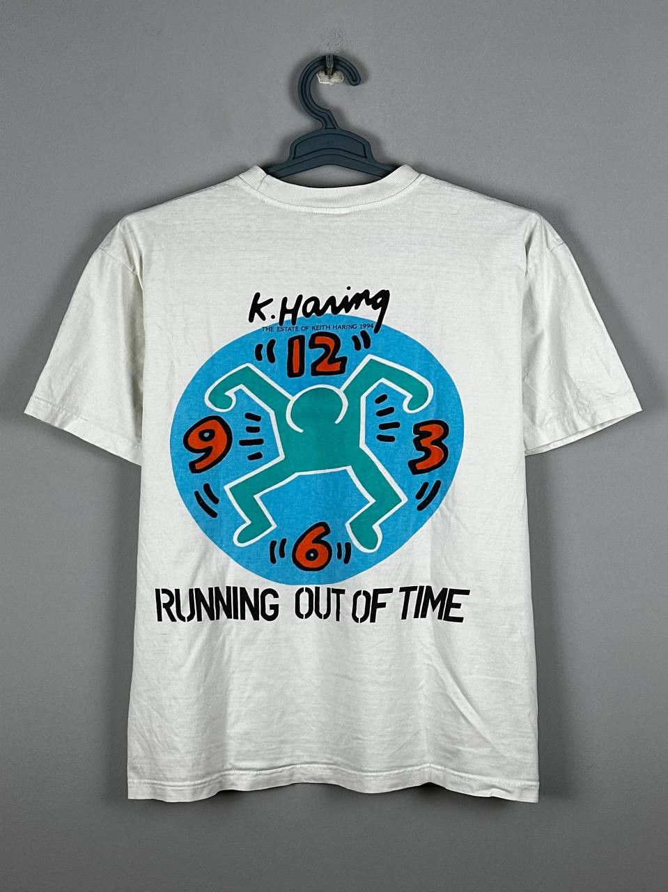 Keith Haring Vintage 1994 Keith Haring “Running Out Of Time“ T Shirt Size US M / EU 48-50 / 2 - 1 Thumbnail