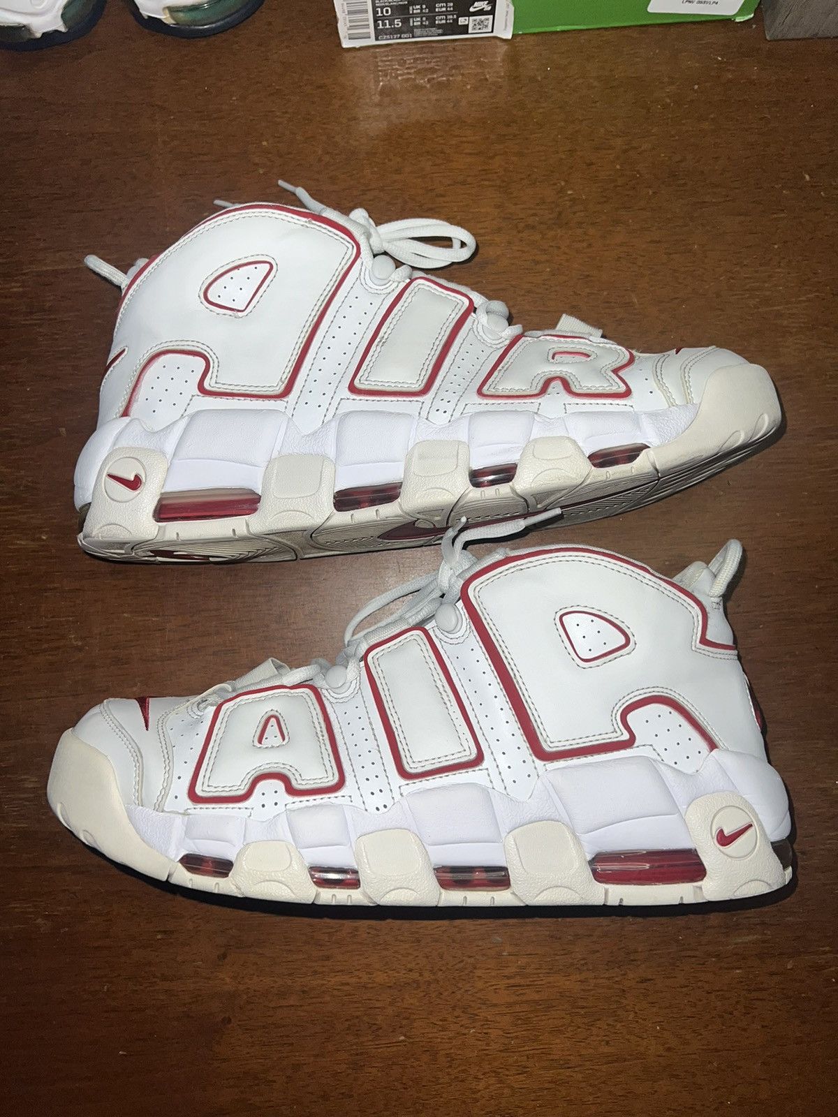 image of Nike Air More Uptempo White Varsity Red Size 13 Shoes, Men's