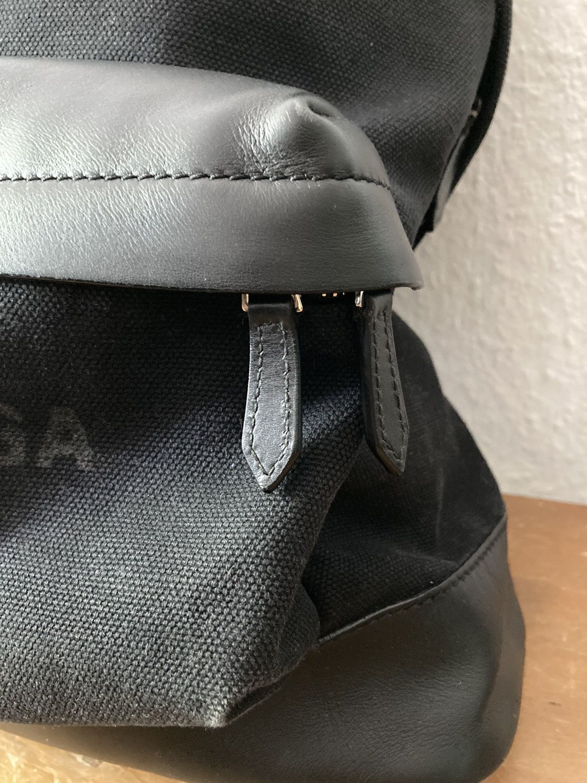 Balenciaga Balenciaga Leather Appliquéd Canvas Backpack Size ONE SIZE - 3 Thumbnail