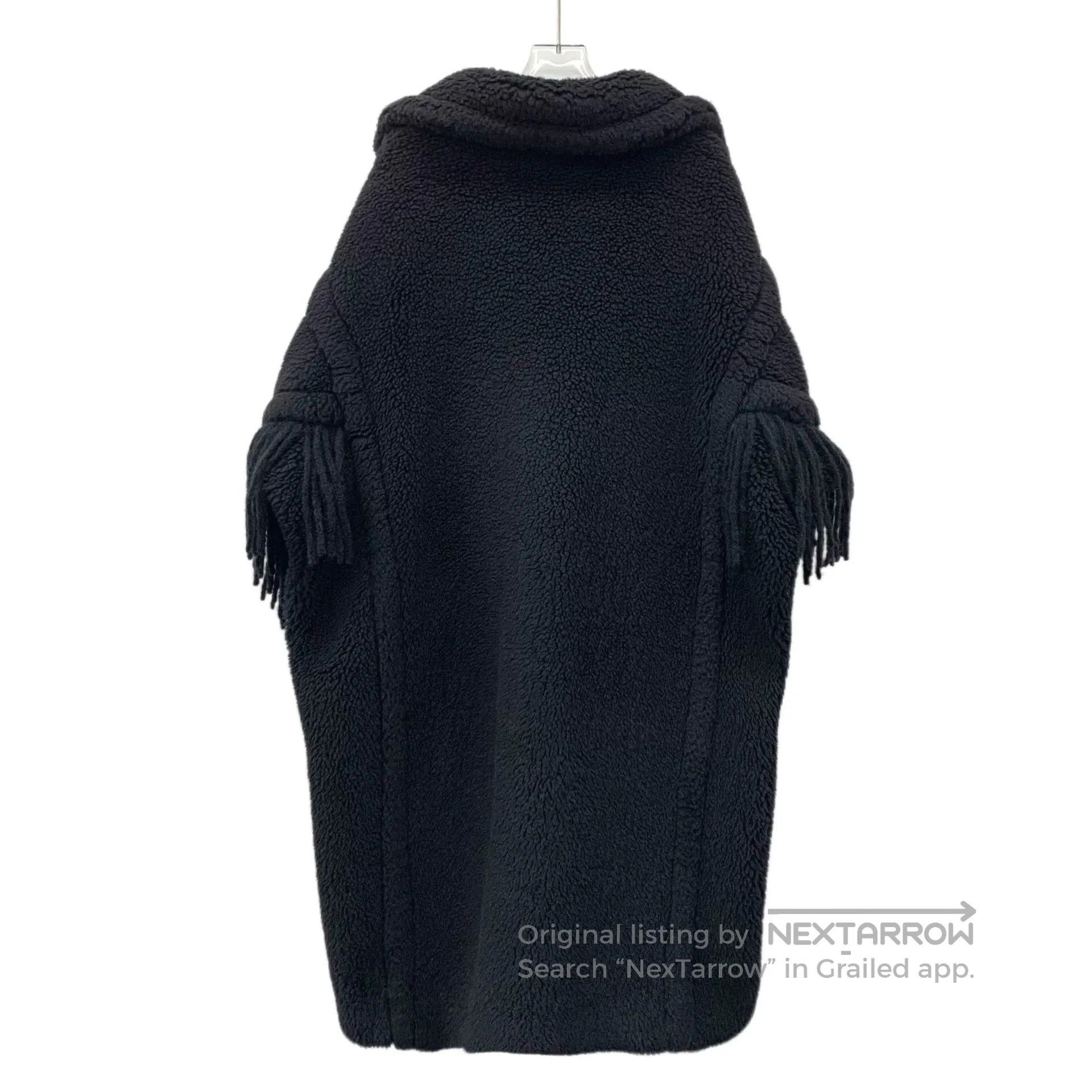 Other black long coat with fringed collar. Size US M / EU 48-50 / 2 - 2 Thumbnail