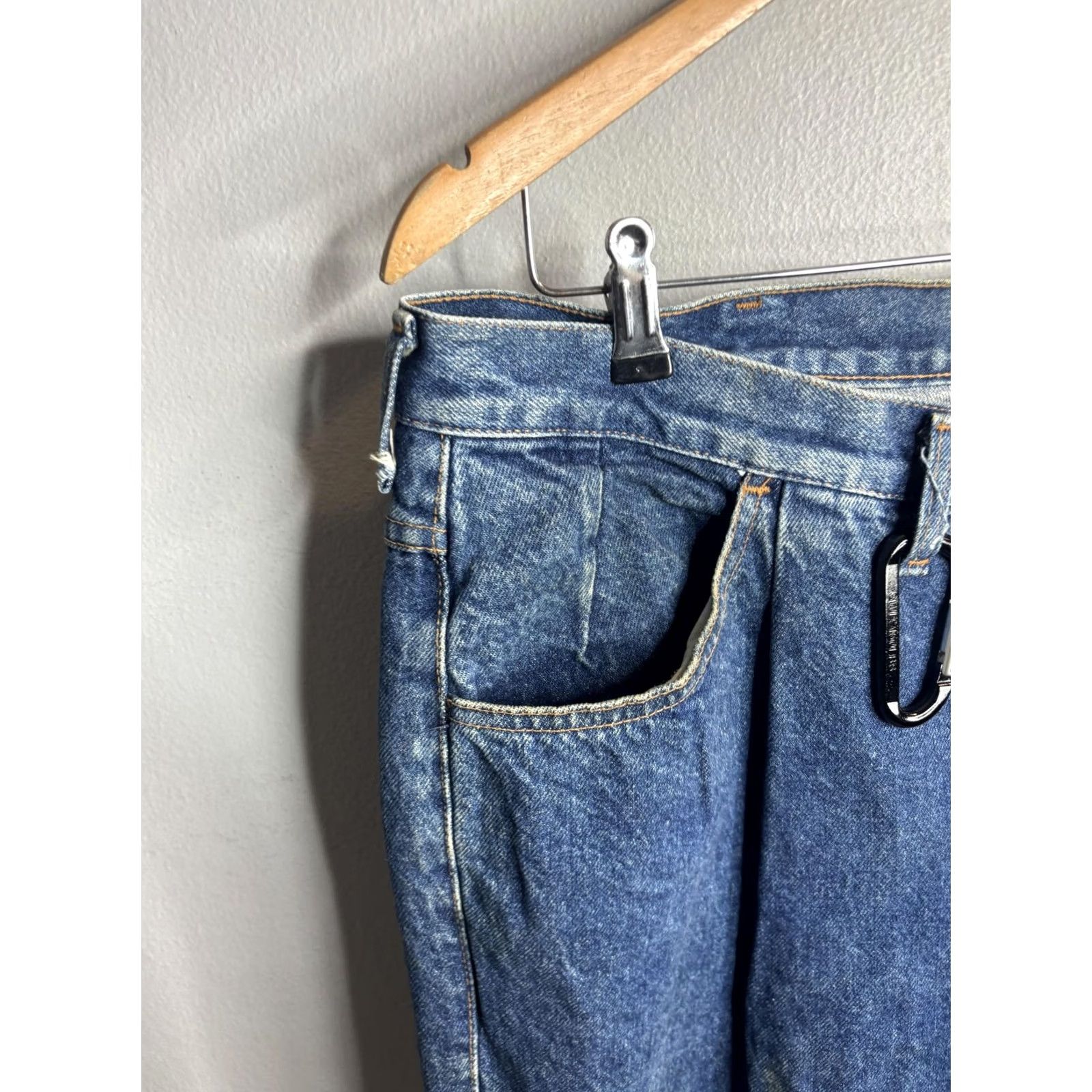 Harley Davidson VINTAGE Harley-Davidson Jeans Mens 40x36 Blue Tapered Eagle Patch USA 90s Mens Jeans Blue 90s Harley-Davidson US flag eagle patch denim jeans Mens Size US 40 / EU 56 - 5 Thumbnail