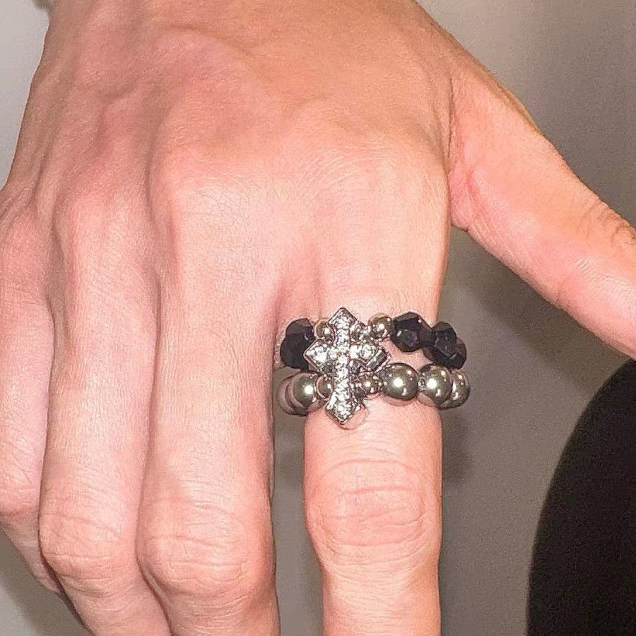Jewelry Cross Retro Jewelry Rings Open Size Chrome Ring (Size 7-13) Size ONE SIZE - 1 Thumbnail