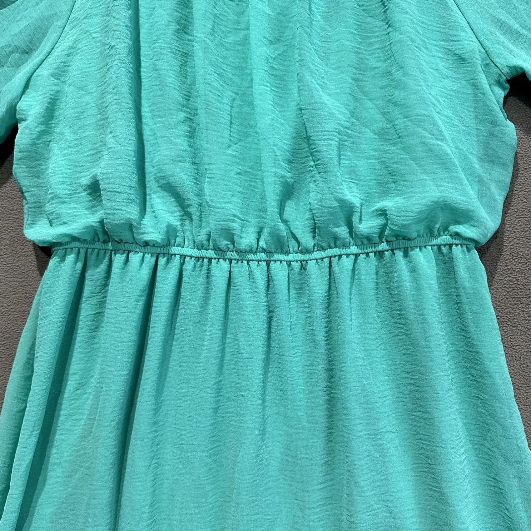 Vintage NWT Cato Dress Womens 16W Pool Green Cold Shoulder Short Sleeve Elastic Waist Dress Size 38" / US 16 / IT 52 - 3 Thumbnail