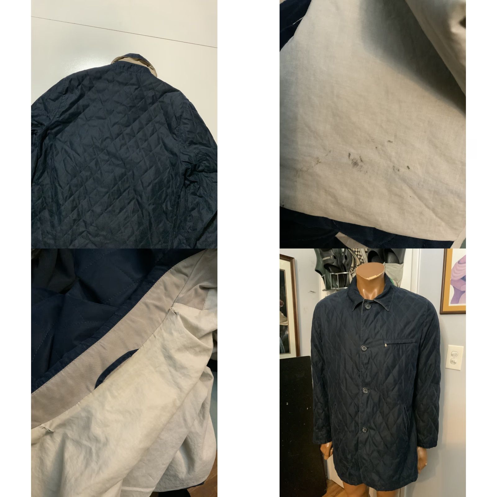 Vintage VINTAGE Longhi Made In Italy Navy Blue Quilted Chore Barn Button Jacket Sz. M (50) Men Jacket Quilted Blue Button 50 Regular Size M Italy Size US M / EU 48-50 / 2 - 8 Thumbnail