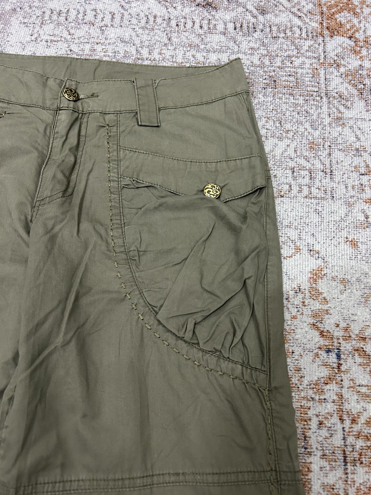 Le Grande Bleu (L.G.B.) Japanese Army Cargo Flare Pants Goa style Size US 28 / EU 44 - 8 Thumbnail