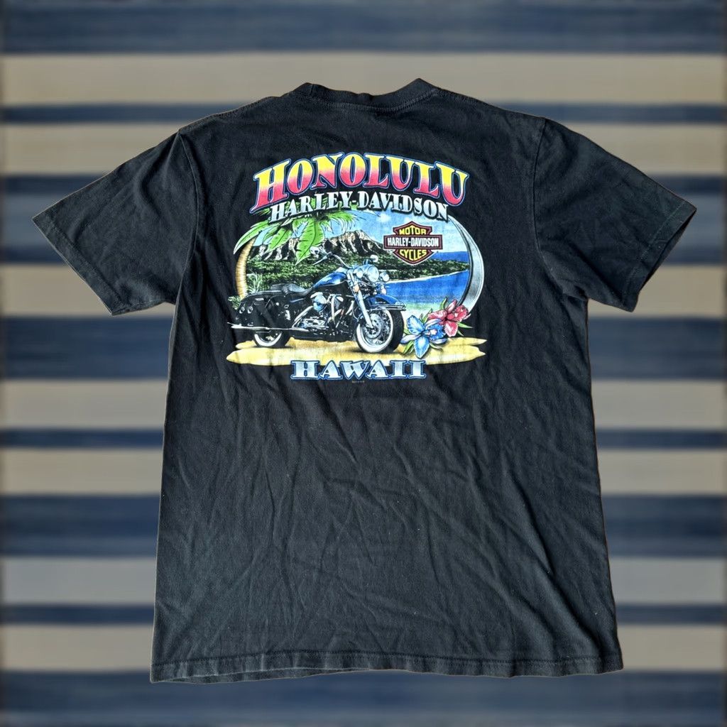 Harley Davidson VINTAGE Harley-Davidson T-Shirt Black 1990s Eagle Graphic Print Short Sleeve Large Mens Biker Motorcycle Beach 90s Size US L / EU 52-54 / 3 - 1 Thumbnail