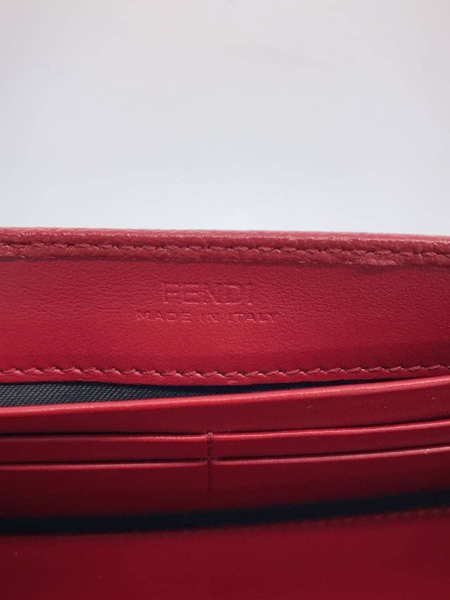Fendi Fendi Zucca Pattern Leather Long Wallet Red Embossed Size ONE SIZE - 3 Thumbnail