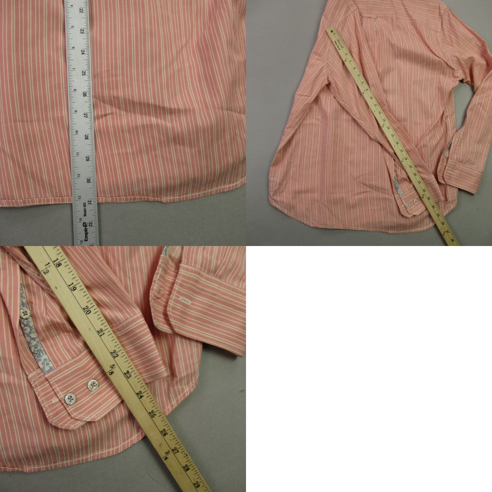 Tommy Bahama Tommy Bahama Mens Large Long Sleeve Button Front Stripes Pocket Orange Shirt Size US L / EU 52-54 / 3 - 8 Thumbnail