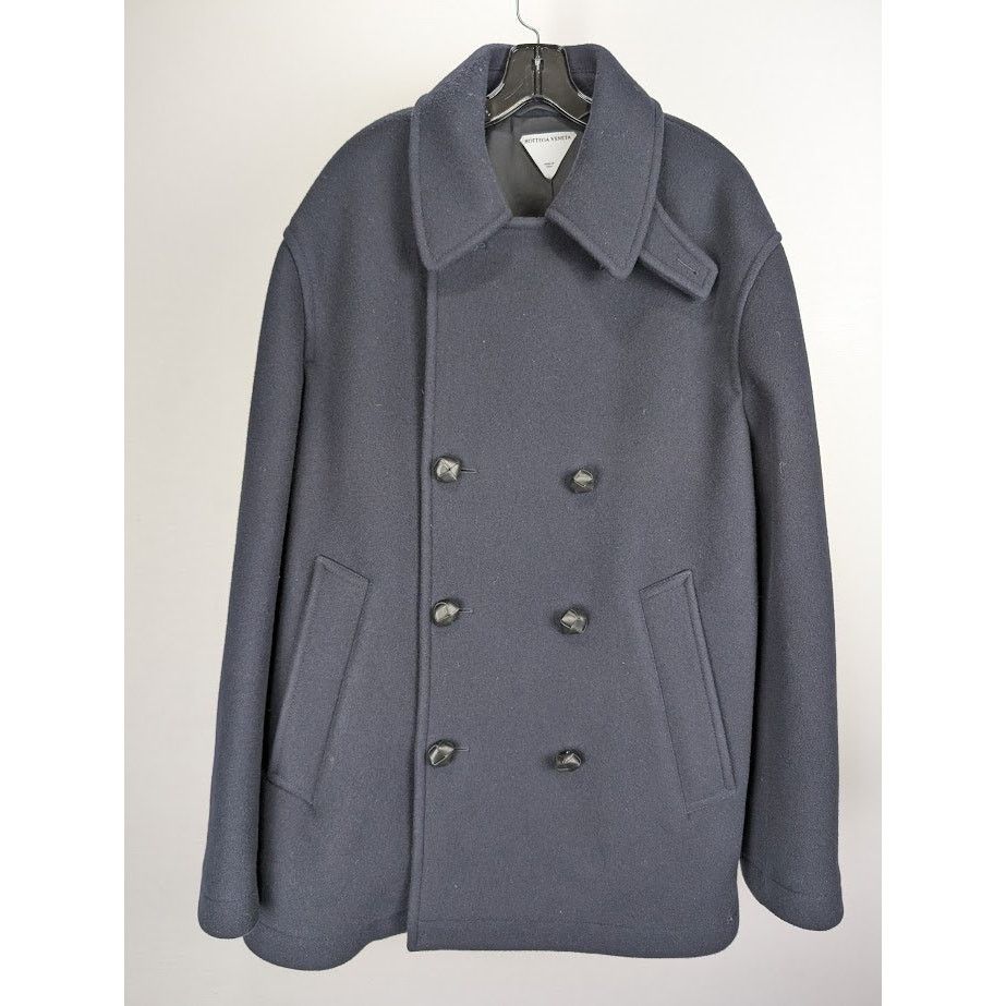Bottega Veneta o1rshd1 Double Wool Cashmere Coat in Midnight Blue Size US L / EU 52-54 / 3 - 2 Thumbnail