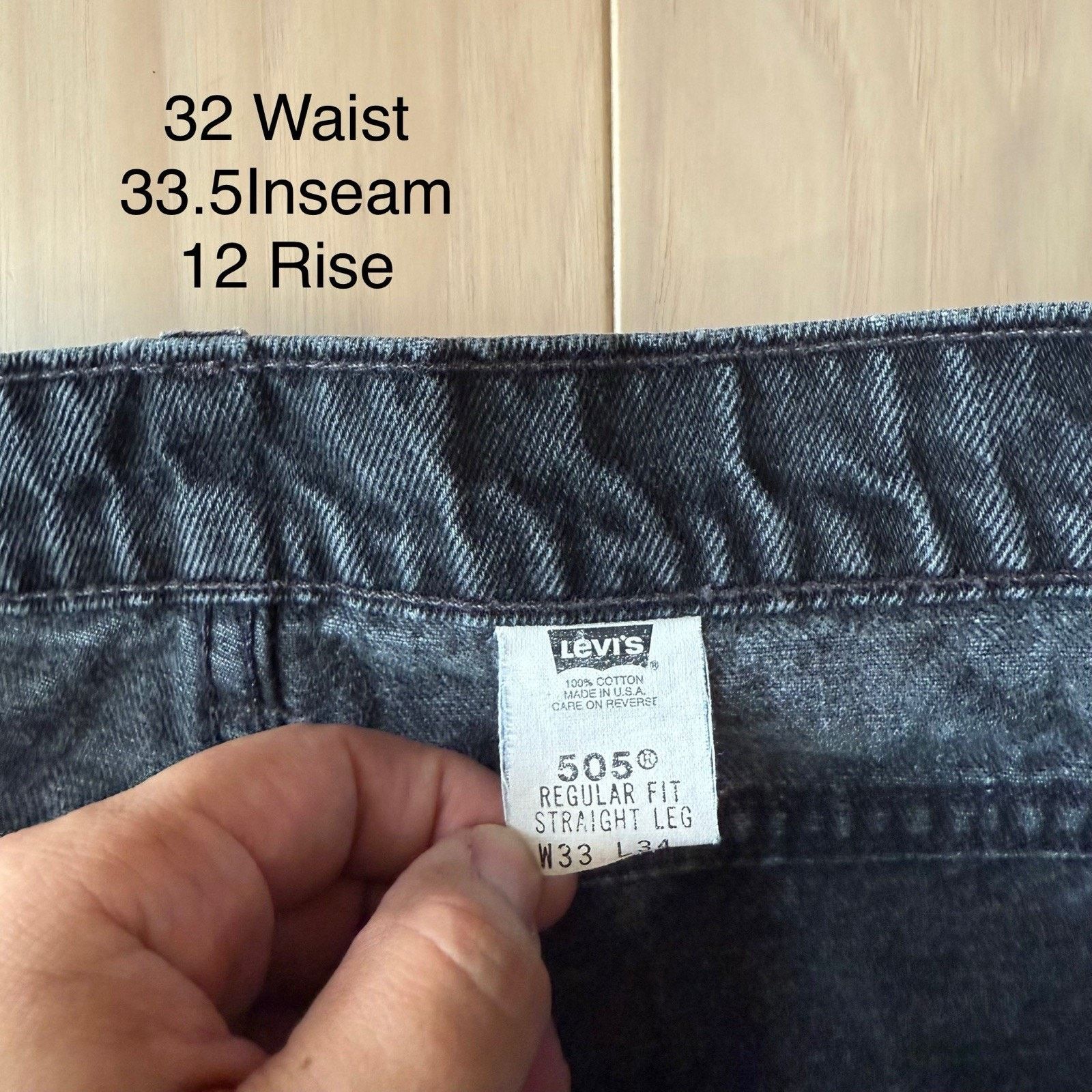 Levi's × Vintage Vintage Levis 505 Jeans 32 Black 90s Workwear Light Wash Size US 32 / EU 48 - 5 Thumbnail