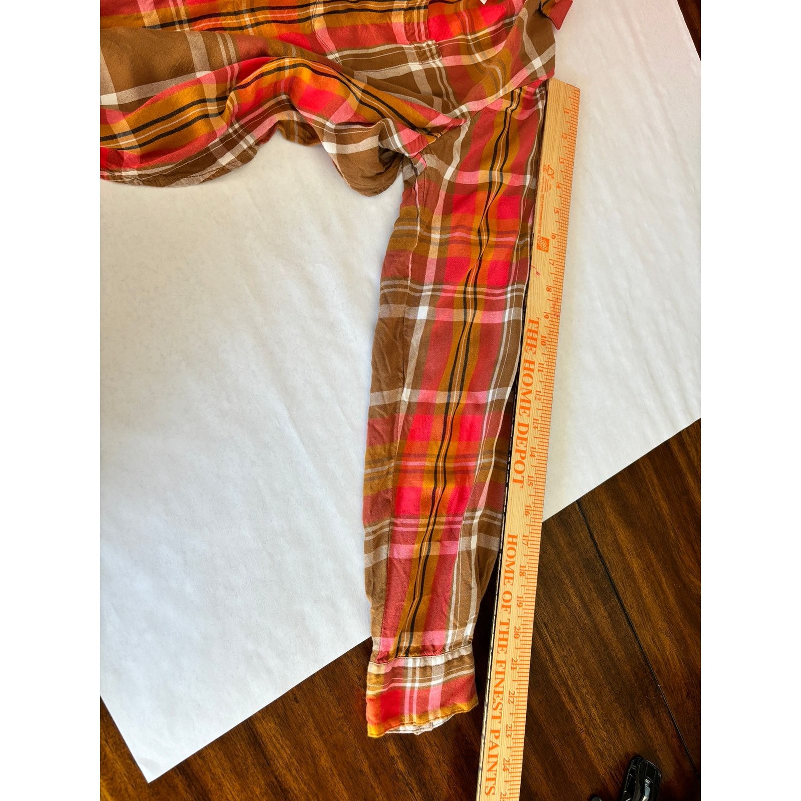 Wrangler Wrangler Womens Orange Plaid Button Down Shirt Size Large Size L / US 10 / IT 46 - 6 Thumbnail