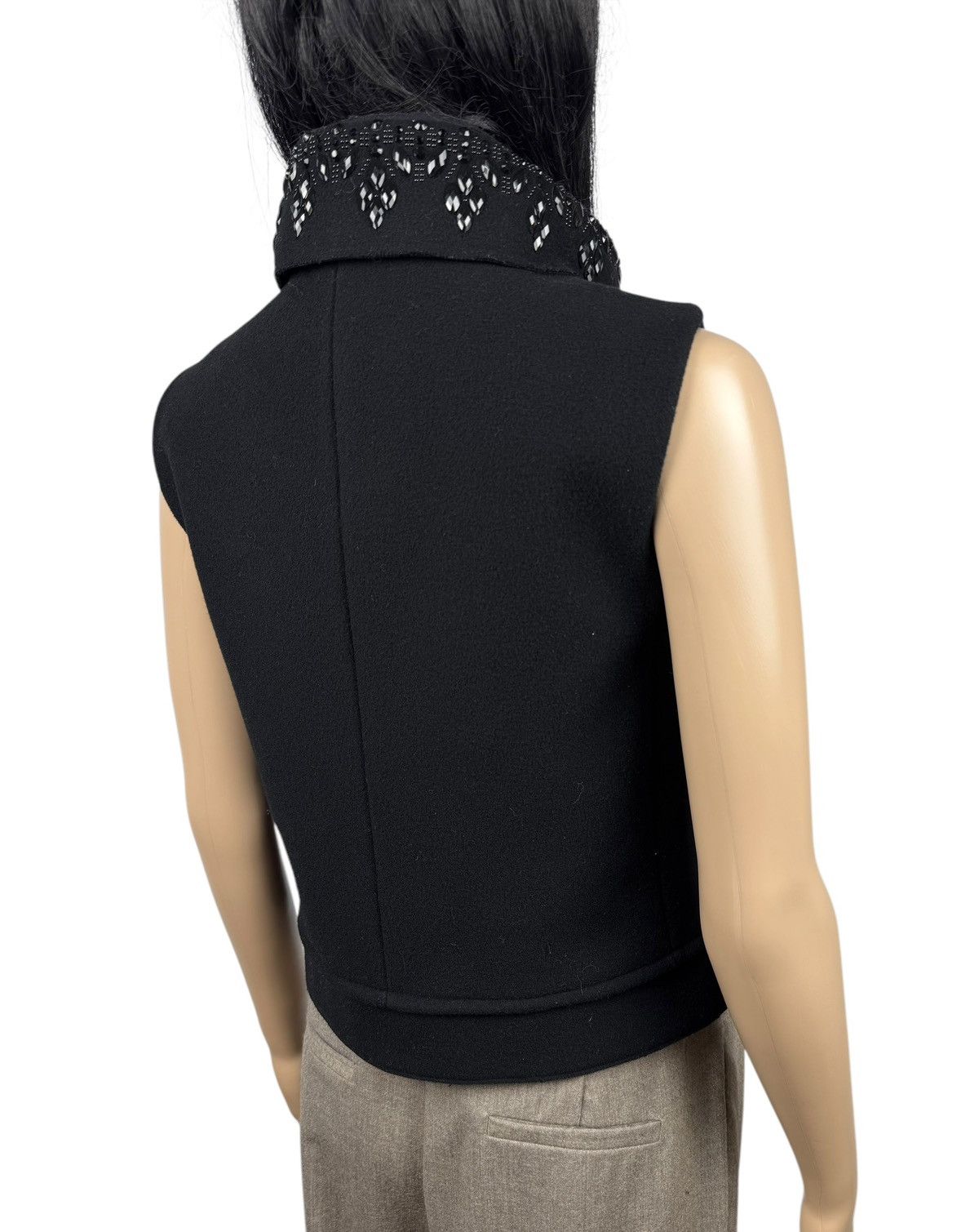 Emporio Armani Emporio Armani Full-Zip Vest Wool-Cotton Decorated Stones 40 Size S / US 4 / IT 40 - 7 Thumbnail