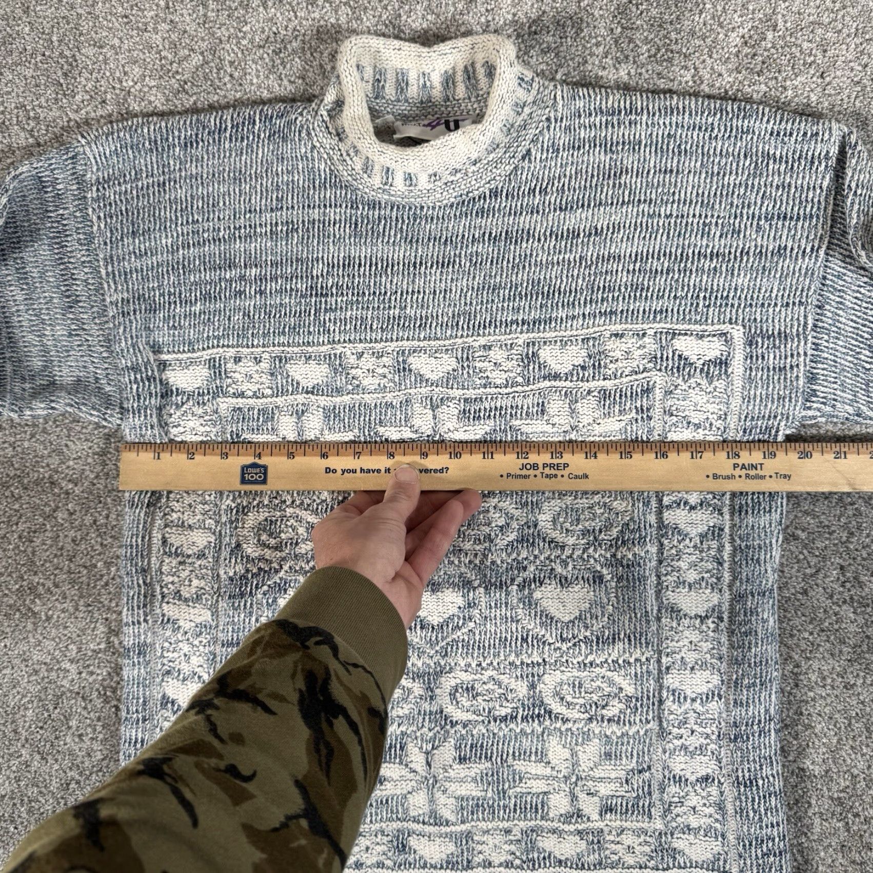 Vintage VINTAGE Cut 4 U Sweater Womens Medium Cotton Blue Fair Isle Knitted Pullover 80s 90s Cozy Bohemian Classic Casual Size M / US 6-8 / IT 42-44 - 3 Thumbnail