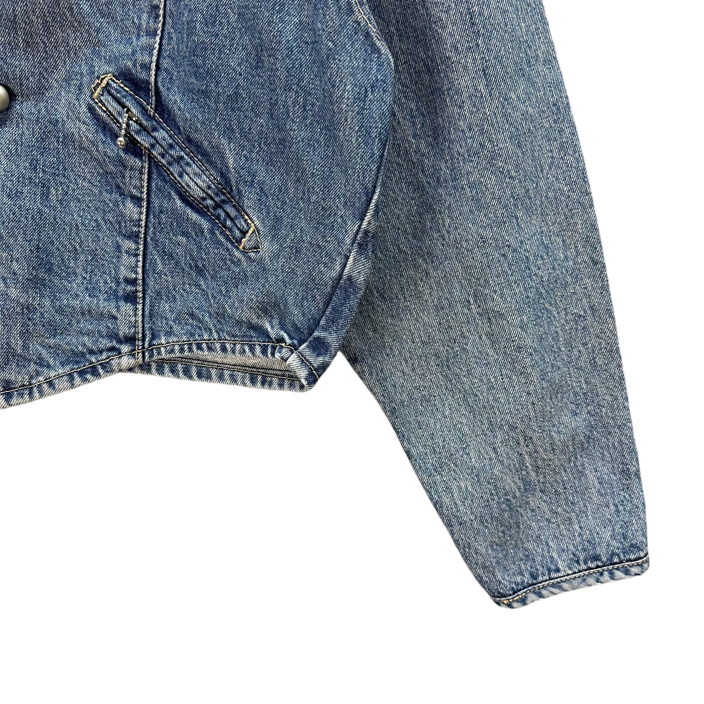 Japanese Brand Vintage Denim Jacket Nice Design #A2-0031 Size M / US 6-8 / IT 42-44 - 5 Thumbnail