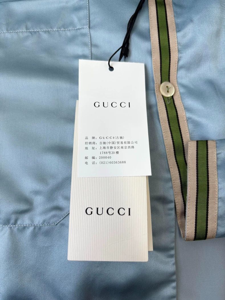 Gucci Gucci Silk blue and green color block short-sleeved shirt Size US S / EU 44-46 / 1 - 6 Thumbnail