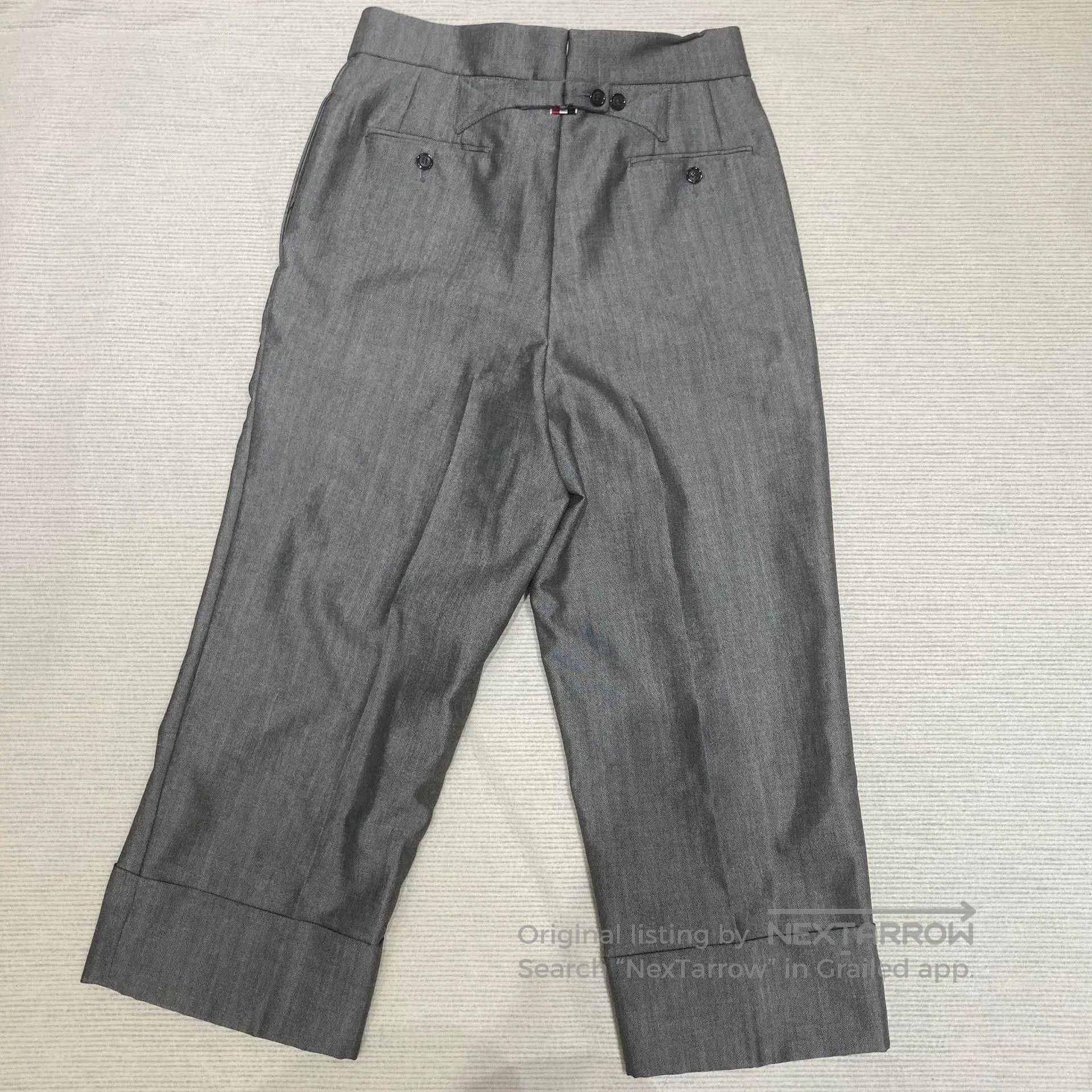 Thom Browne gray straight leg trousers by Thom Browne. Size US 38 / EU 54 - 2 Thumbnail