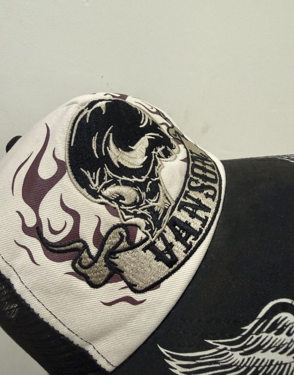 Vanson Leathers VTG Full Embroidery Vanson Distress Trucker Hat Size ONE SIZE - 6 Thumbnail