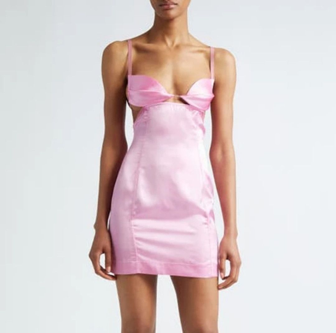 Nensi Dojaka Cutout Draped Bra Minidress Pink Small Size S / US 4 / IT 40 - 2 Thumbnail