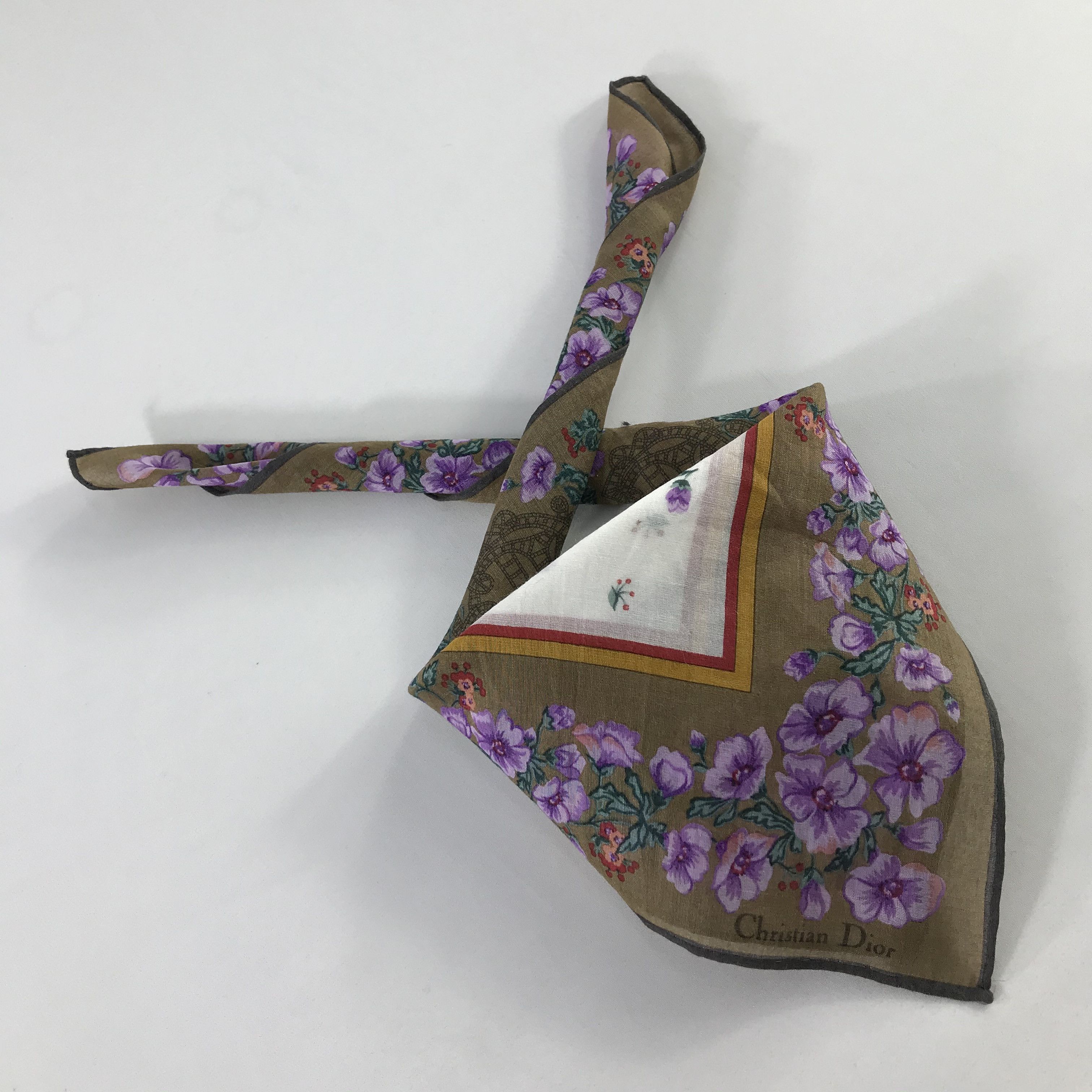 Christian Dior Monsieur × Vintage Christian Dior Bandana / Handkerchief / Neckerchief - S449 Size ONE SIZE - 4 Thumbnail