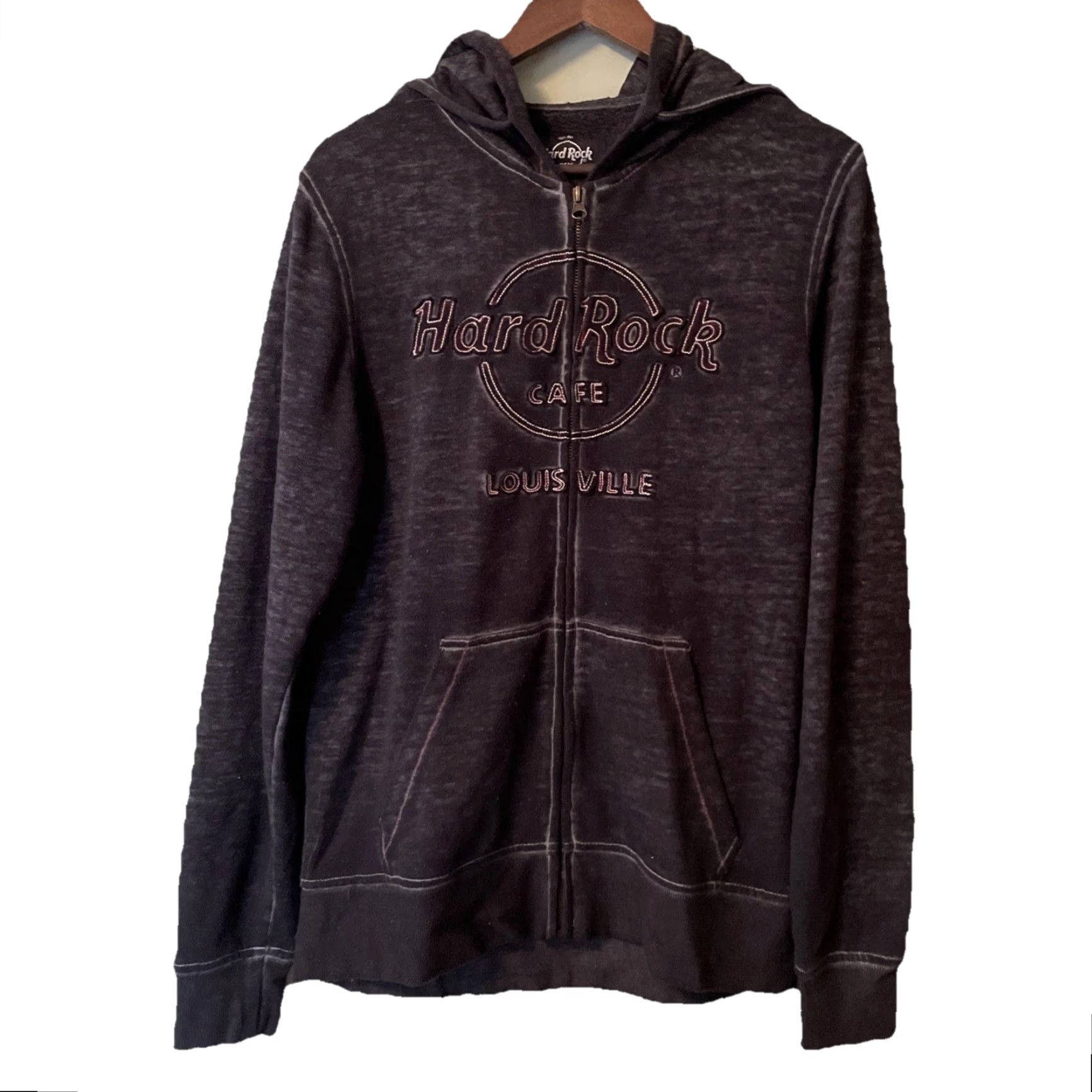 Hard Rock Cafe Hard Rock Cafe Hoodie Louisville Double Burnout Full Zip Mens M Gray Size US M / EU 48-50 / 2 - 4 Thumbnail